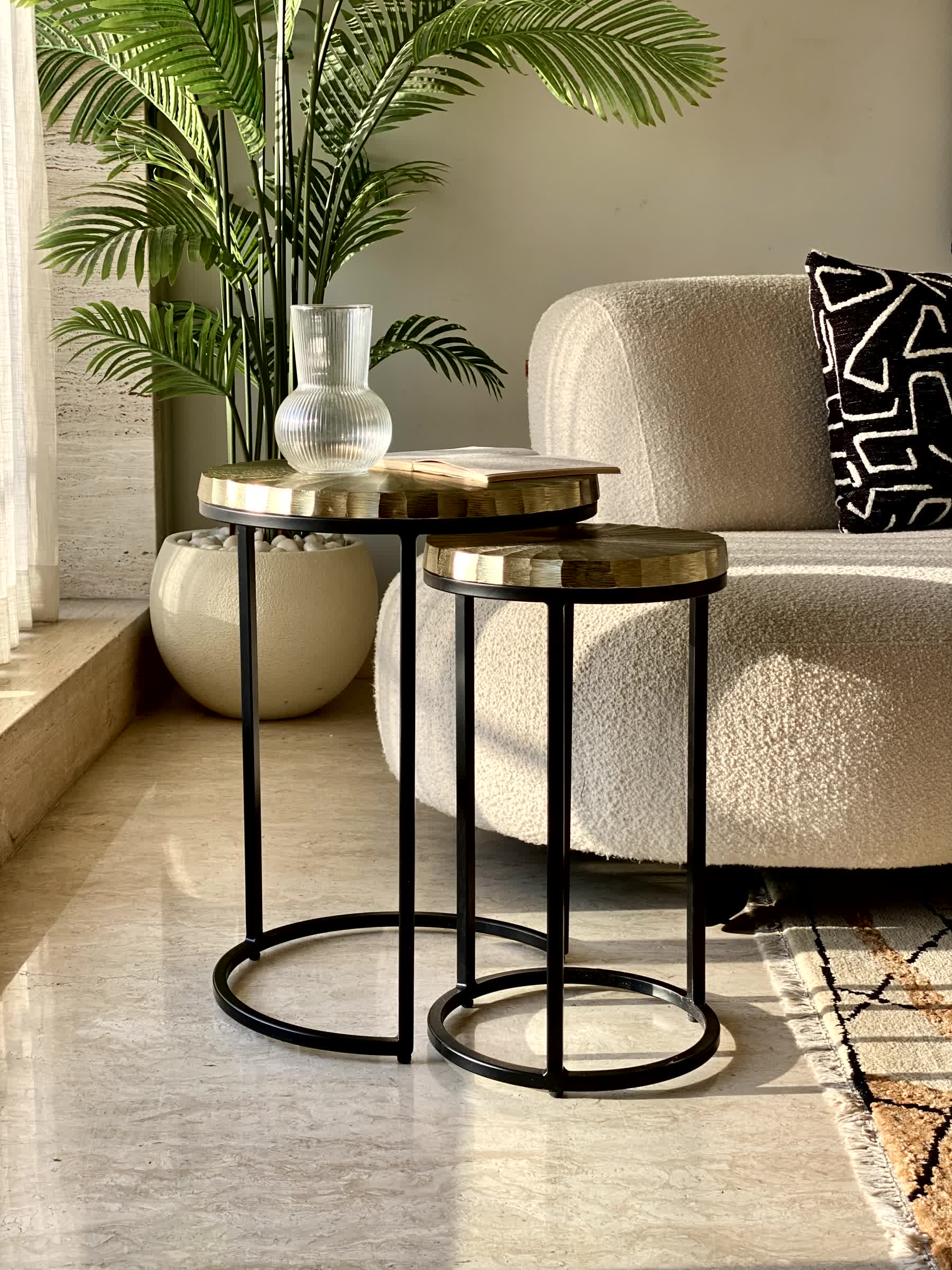 Ghana Nesting Gold Table - Set of 2