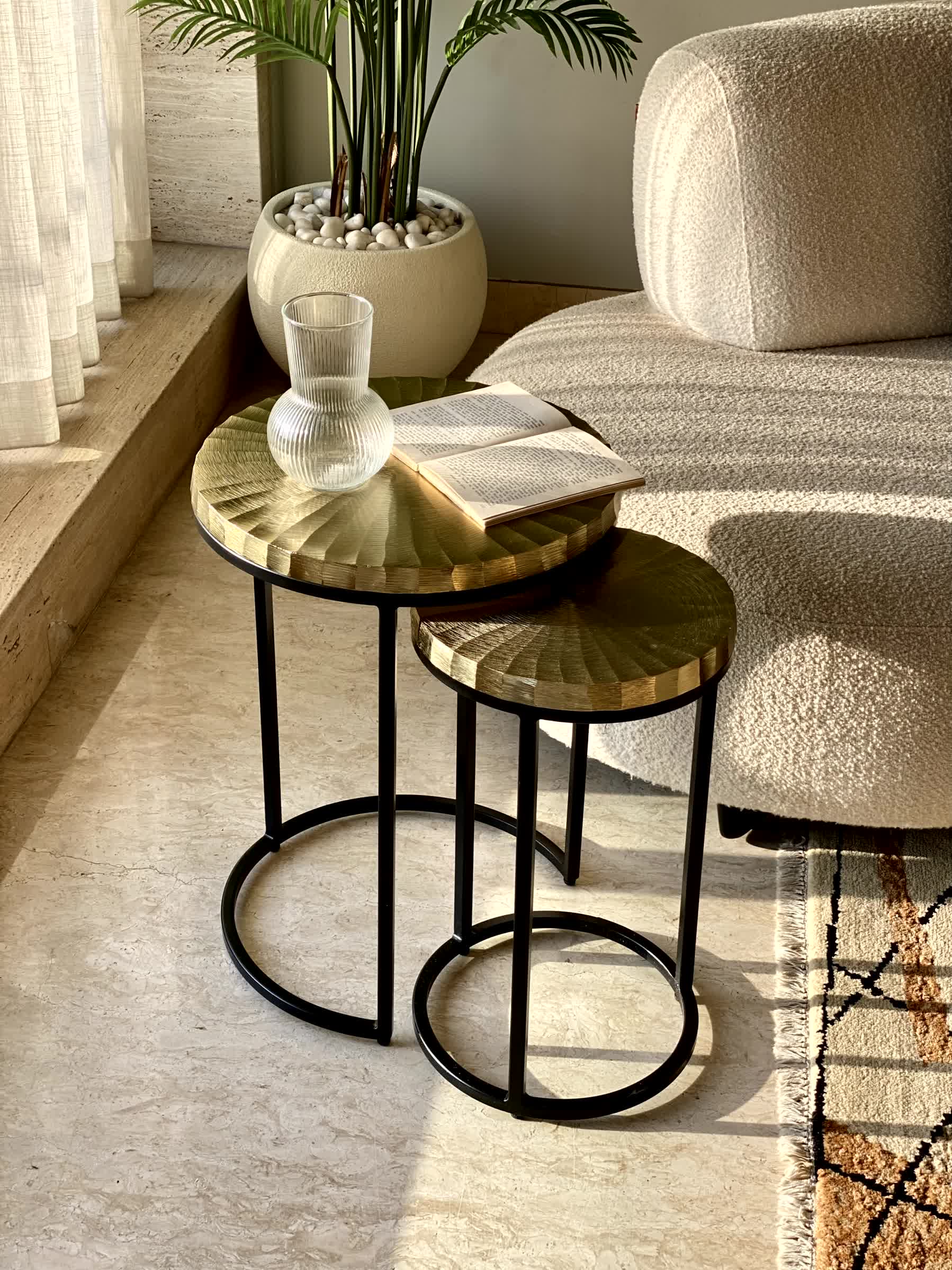 Ghana Nesting Gold Table - Set of 2