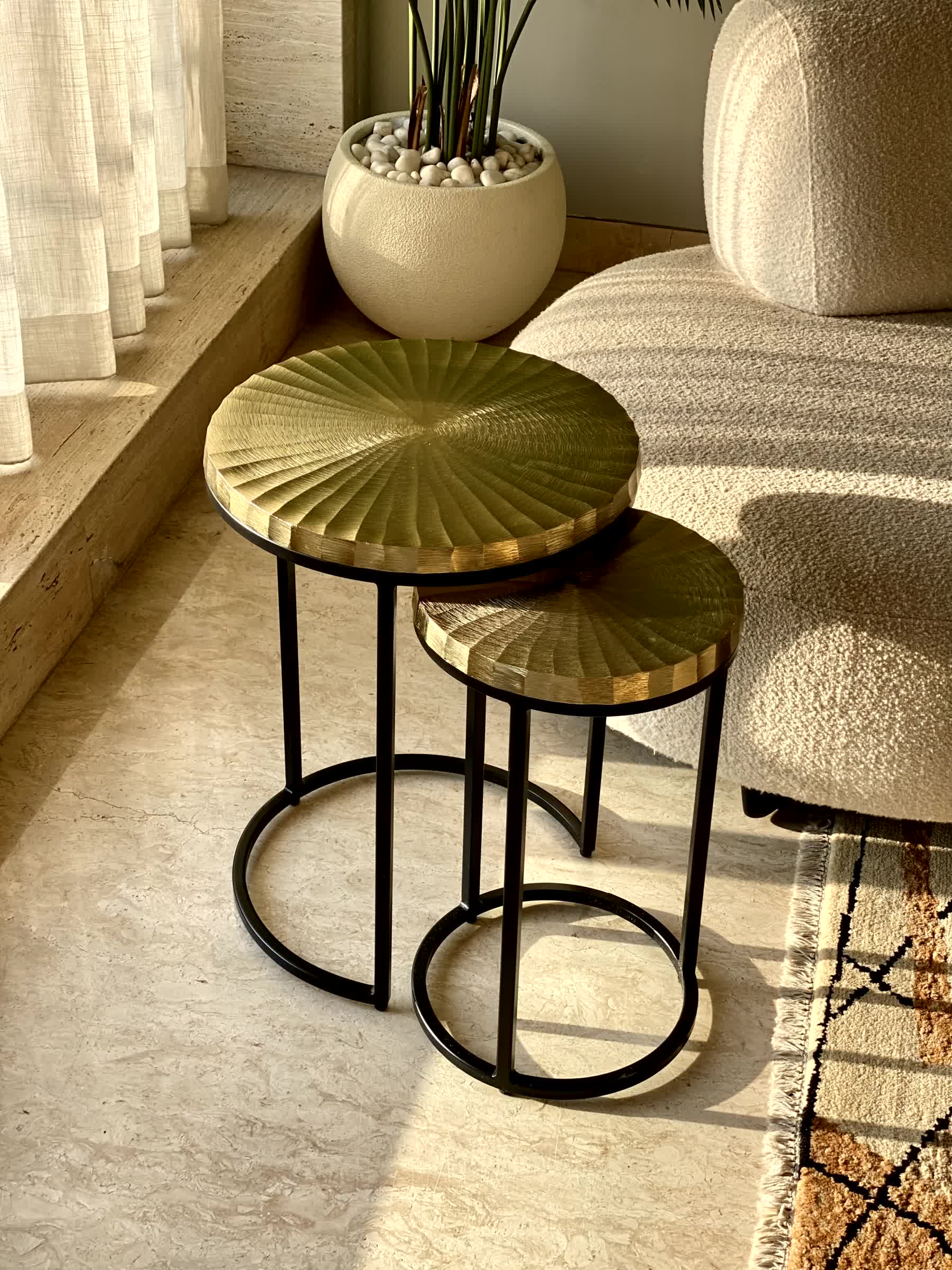 Ghana Nesting Gold Table - Set of 2