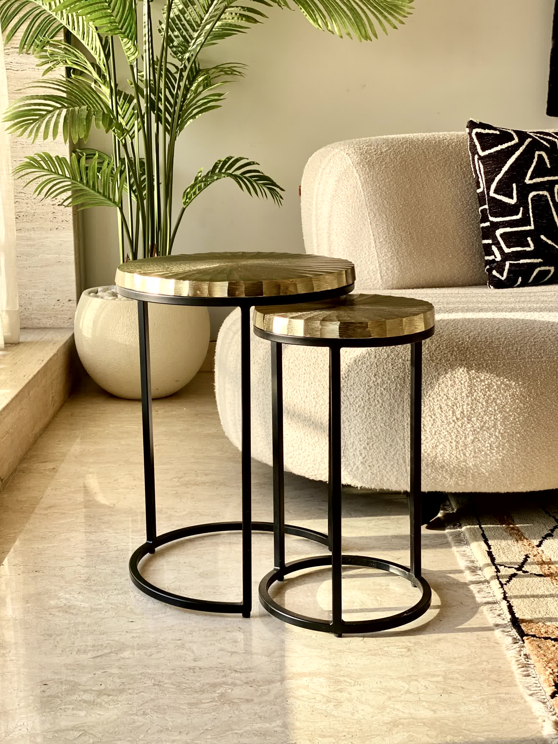Ghana Nesting Gold Table - Set of 2