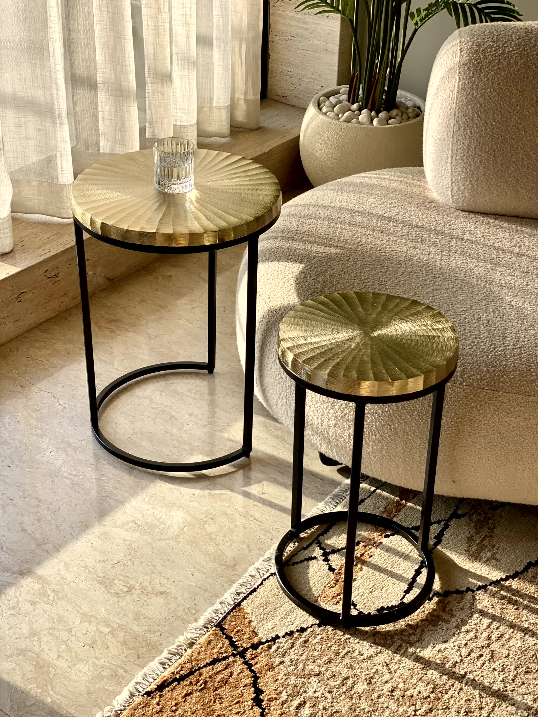 Ghana Nesting Gold Table - Set of 2