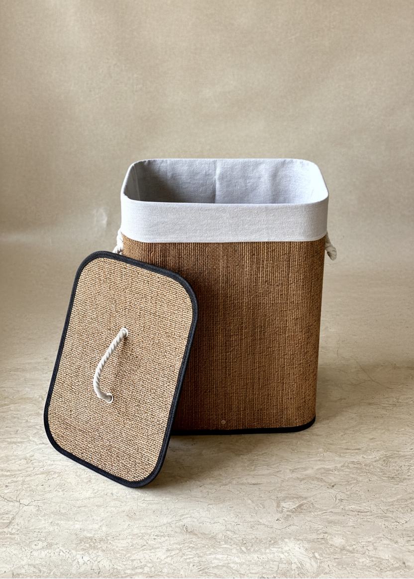 Terra Laundry Basket - White & Brown