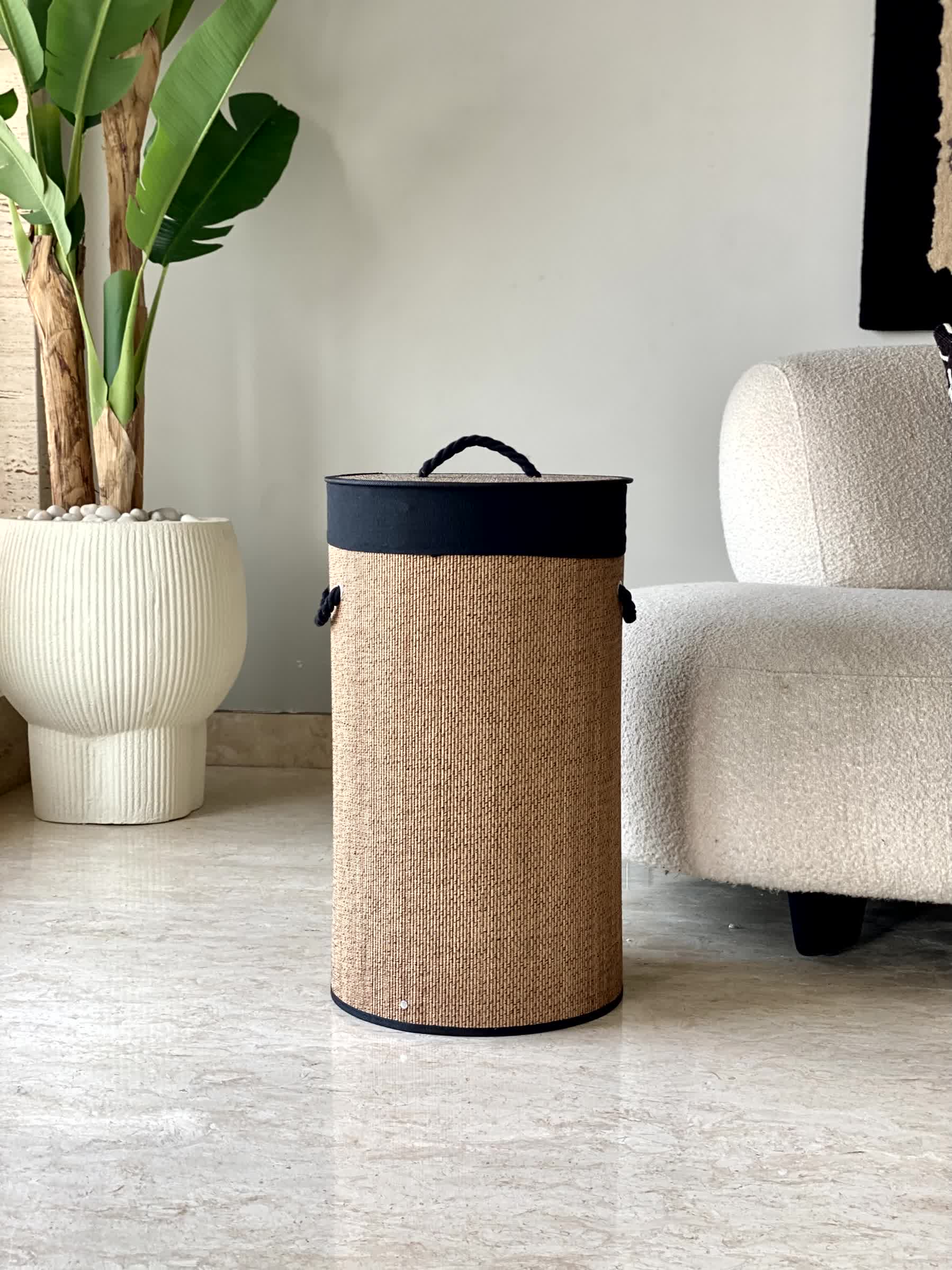 Savanna Laundry Basket - Black & Brown