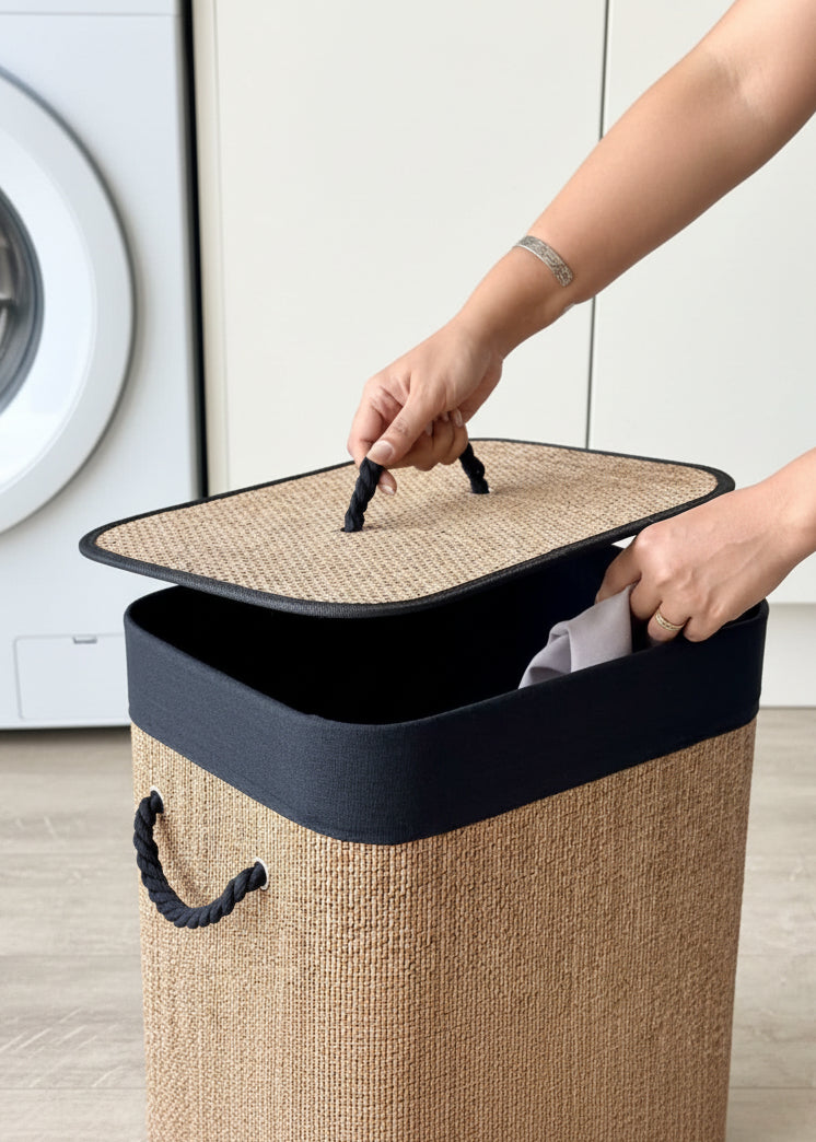 Terra Laundry Basket - Black & Brown