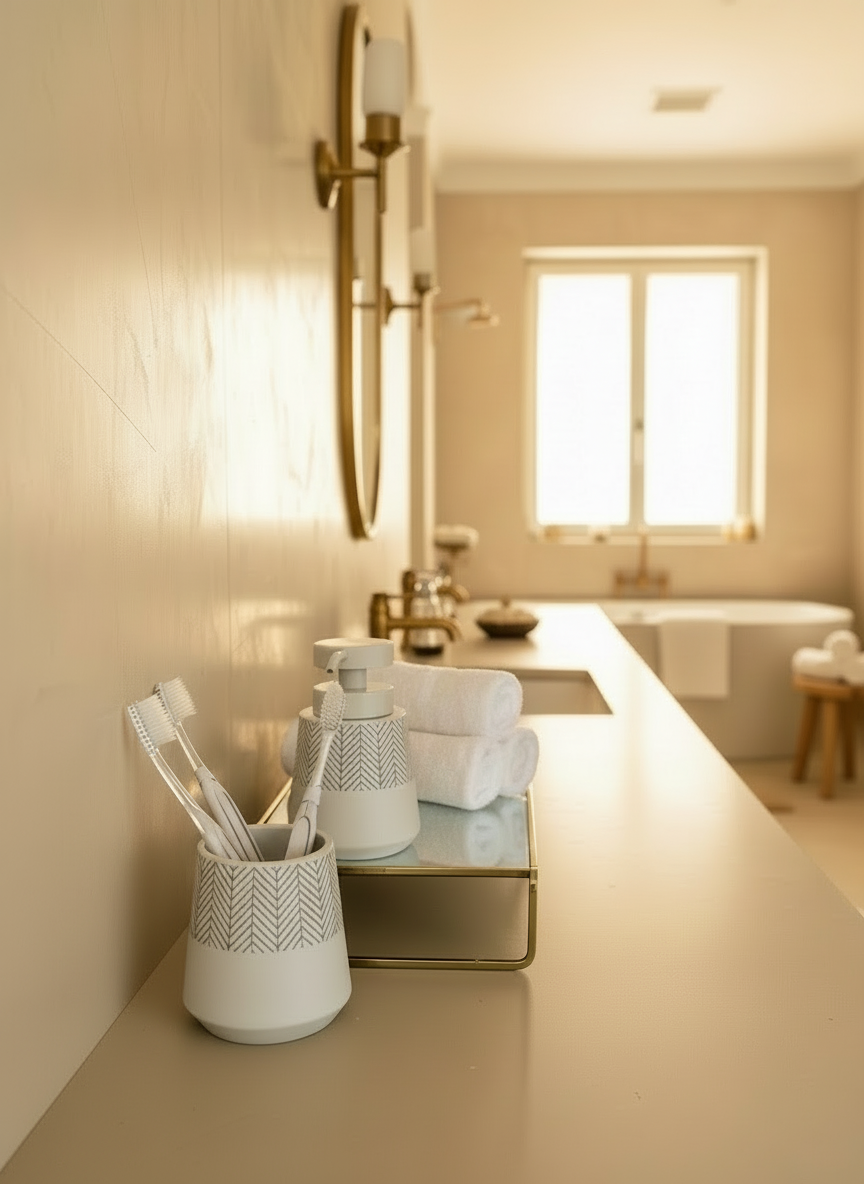 Gypsy Ecru Bathroom Set - Set of 2