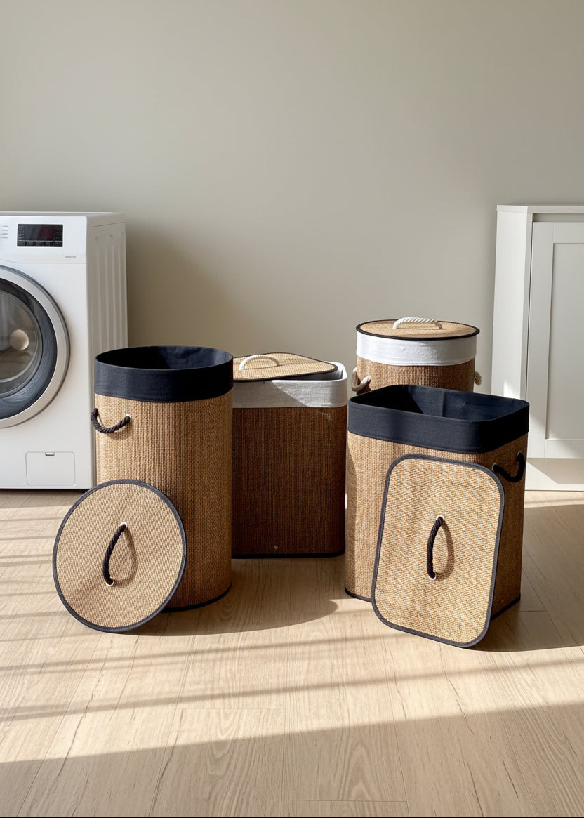 Terra Laundry Basket - White & Brown