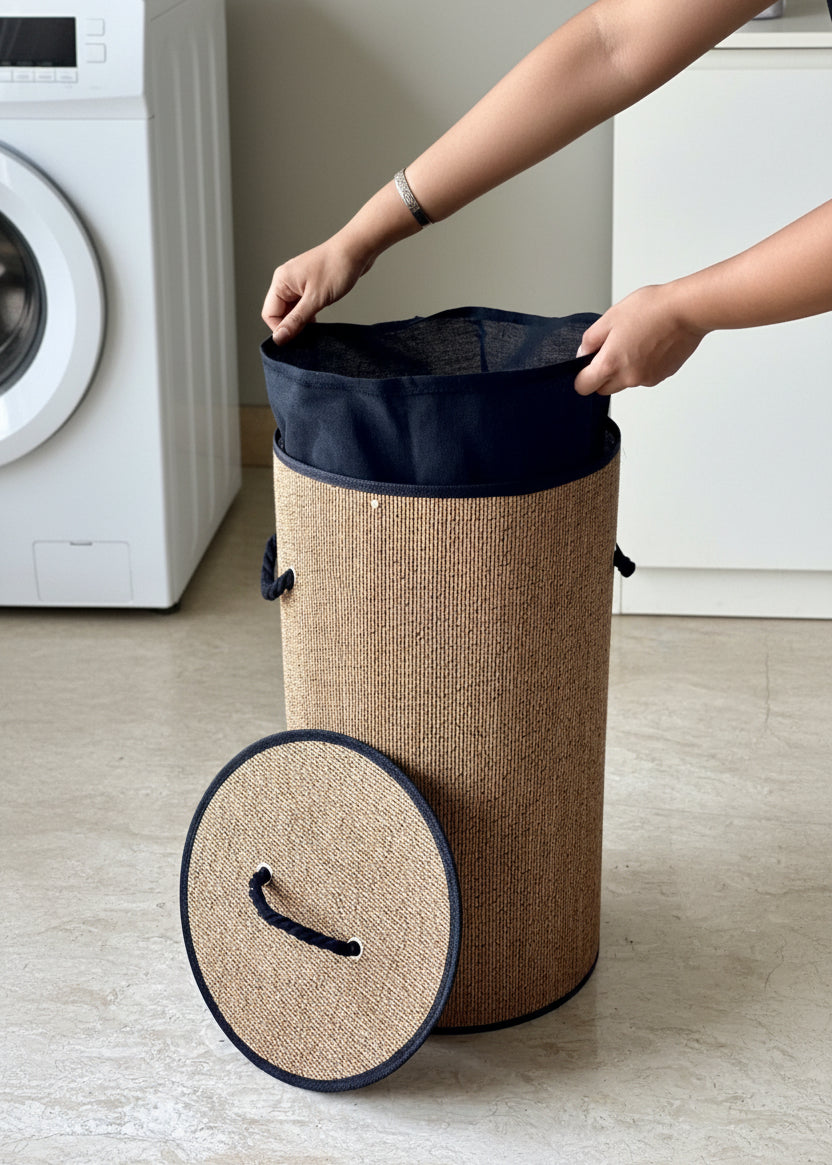 Savanna Laundry Basket - Black & Brown