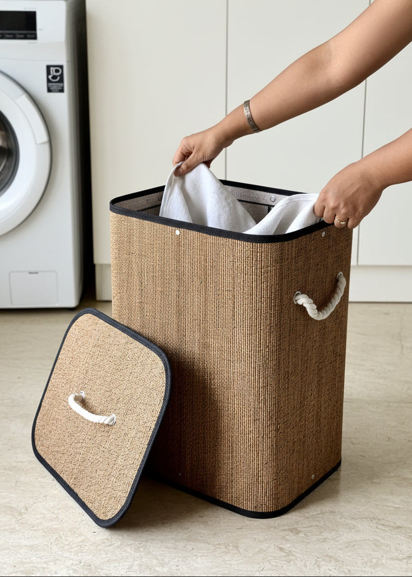 Terra Laundry Basket - White & Brown
