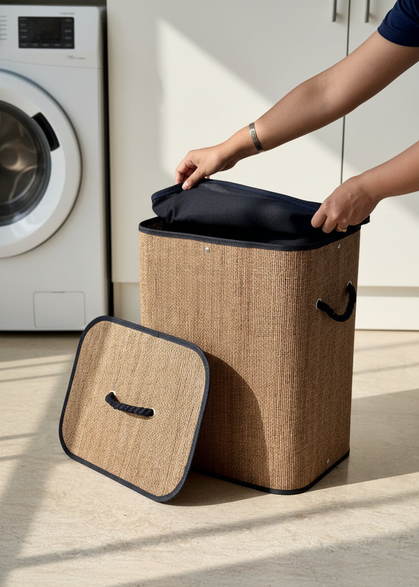 Terra Laundry Basket - Black & Brown