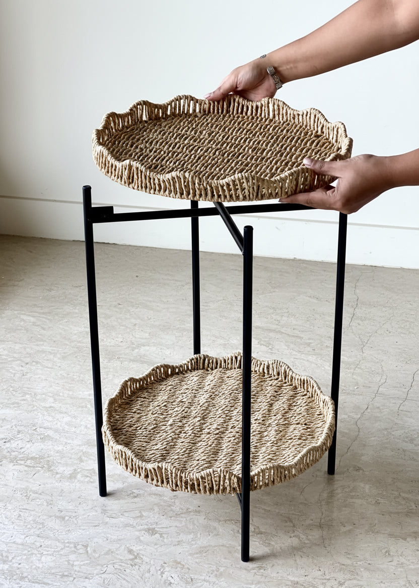 Two-Tier Rattan Organiser