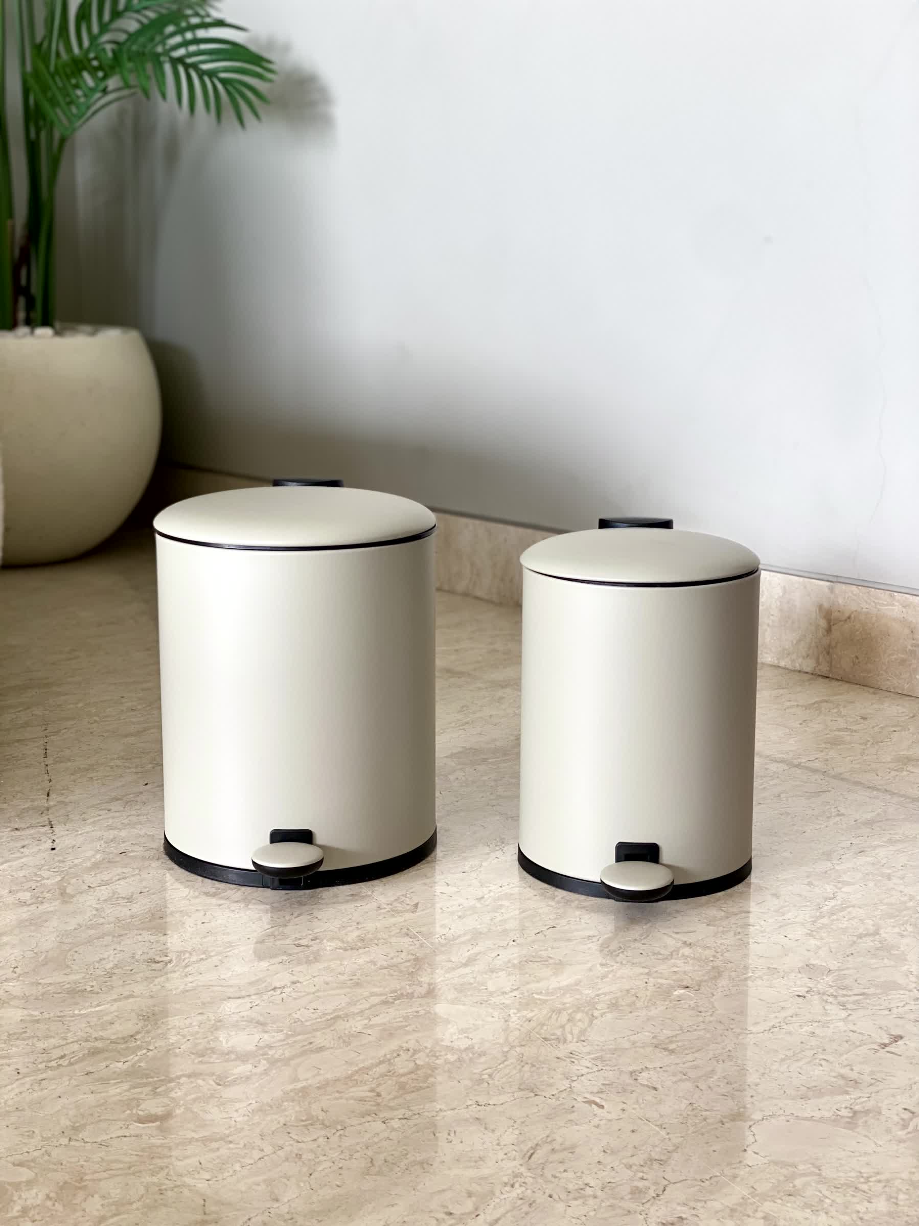 Trove Beige Matt Dustbin - 5L
