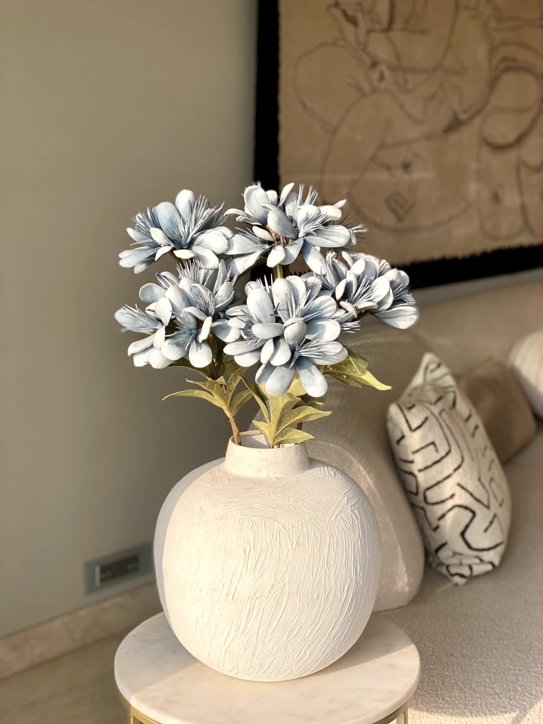 Artificial Peruvian Lily Stem - Blue (One Stem)