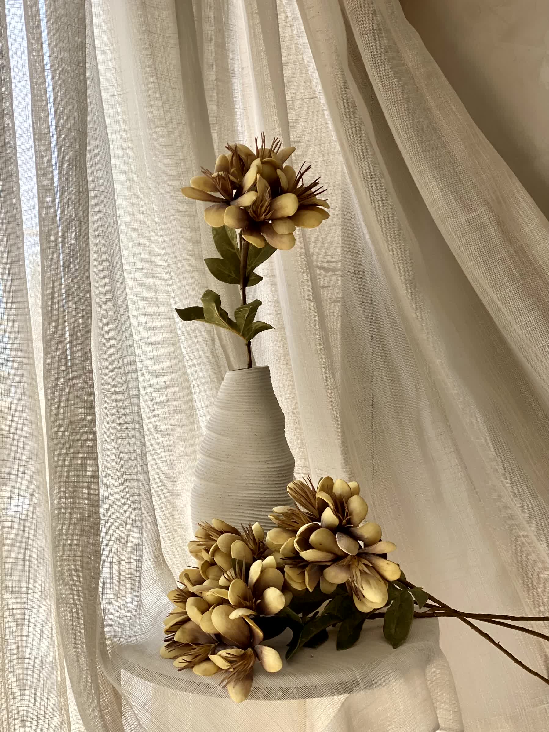 Artificial Peruvian Lily Stem - Yellow (One Stem)