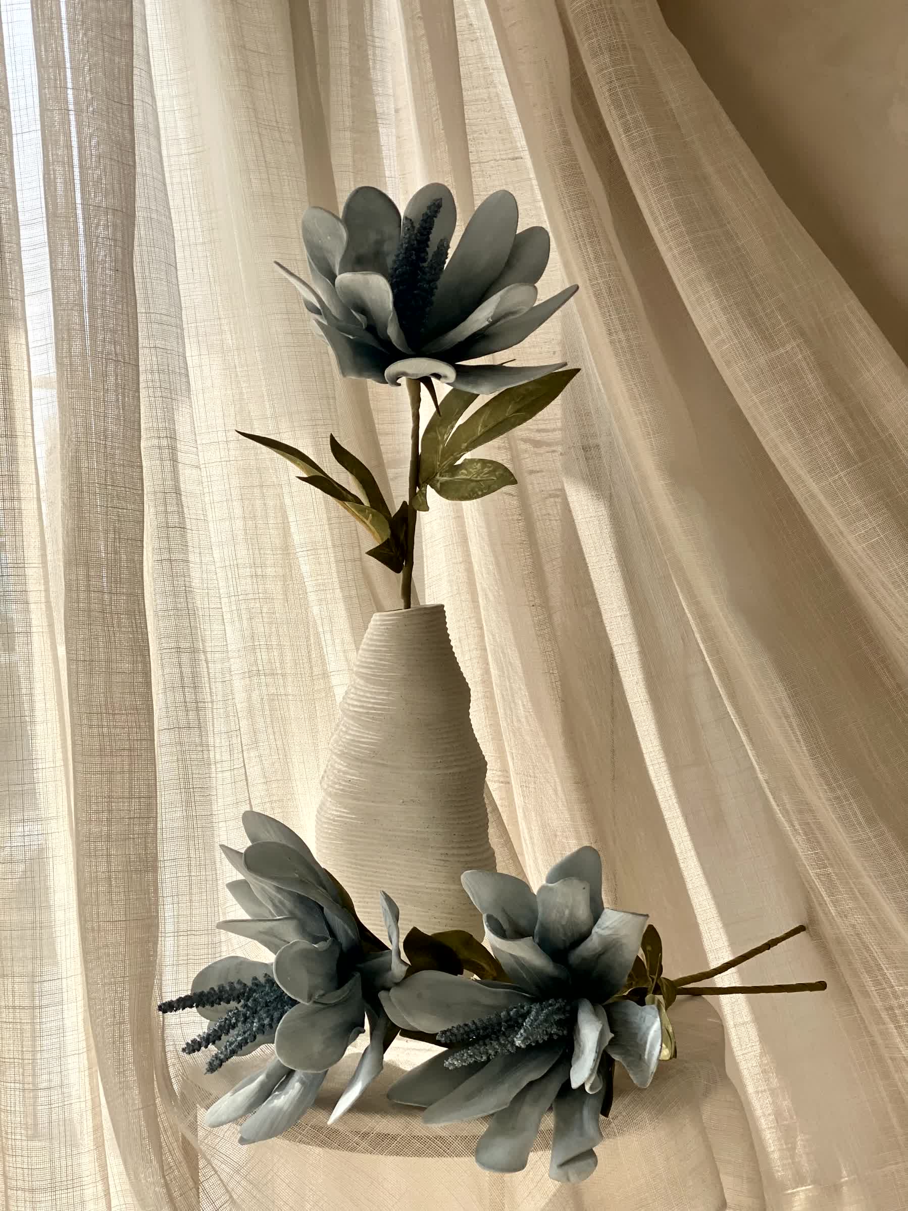 Artificial Lily Flower Stem - Blue (One Stem)