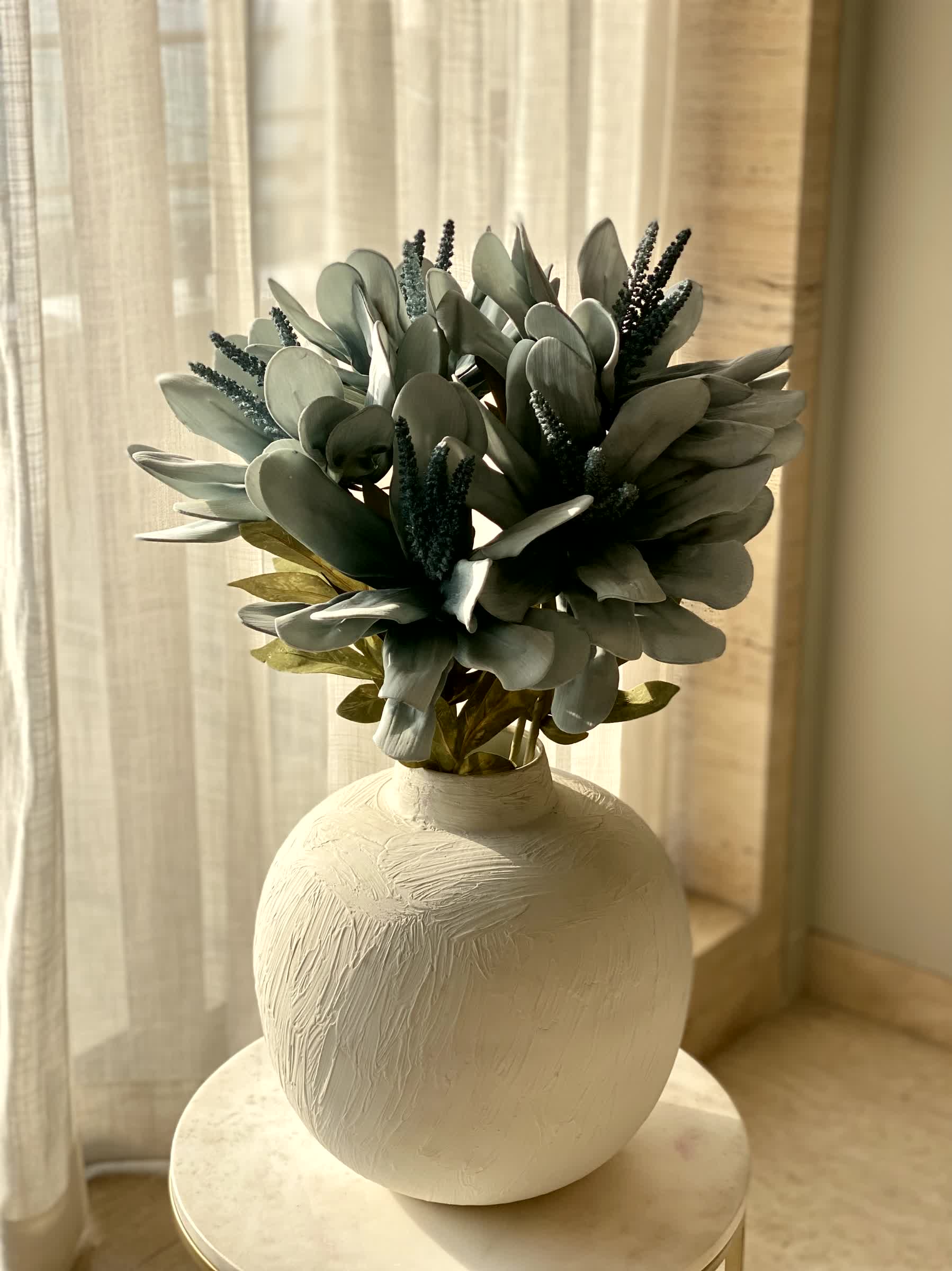 Artificial Lily Flower Stem - Blue (One Stem)