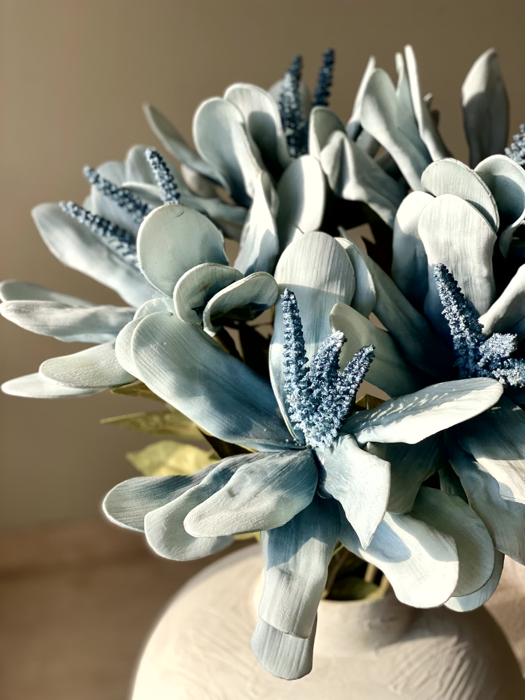 Artificial Lily Flower Stem - Blue (One Stem)