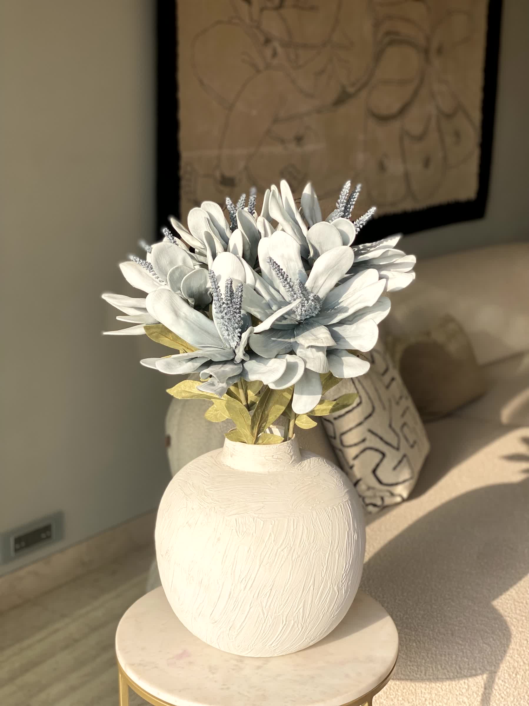 Artificial Lily Flower Stem - Blue (One Stem)