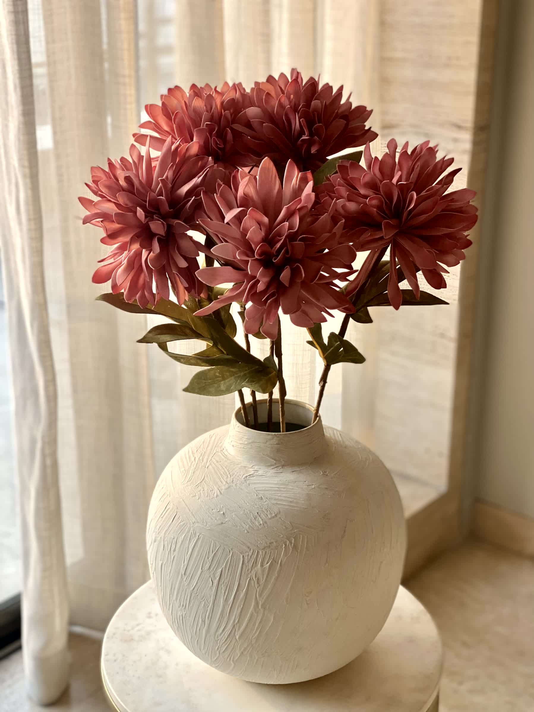 Artificial Dali Dahlia Flower Stem - Pink (One Stem)