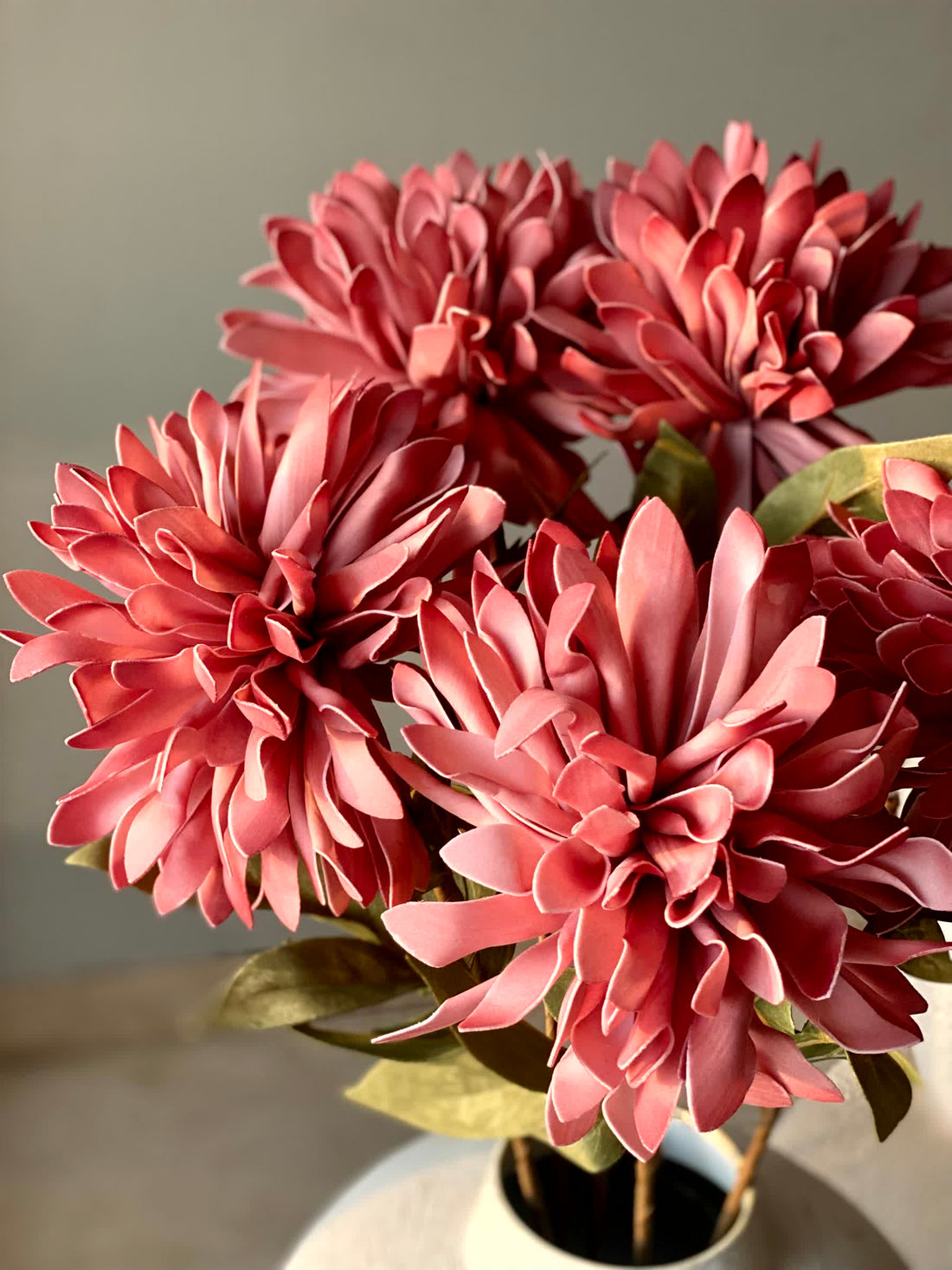 Artificial Dali Dahlia Flower Stem - Pink (One Stem)