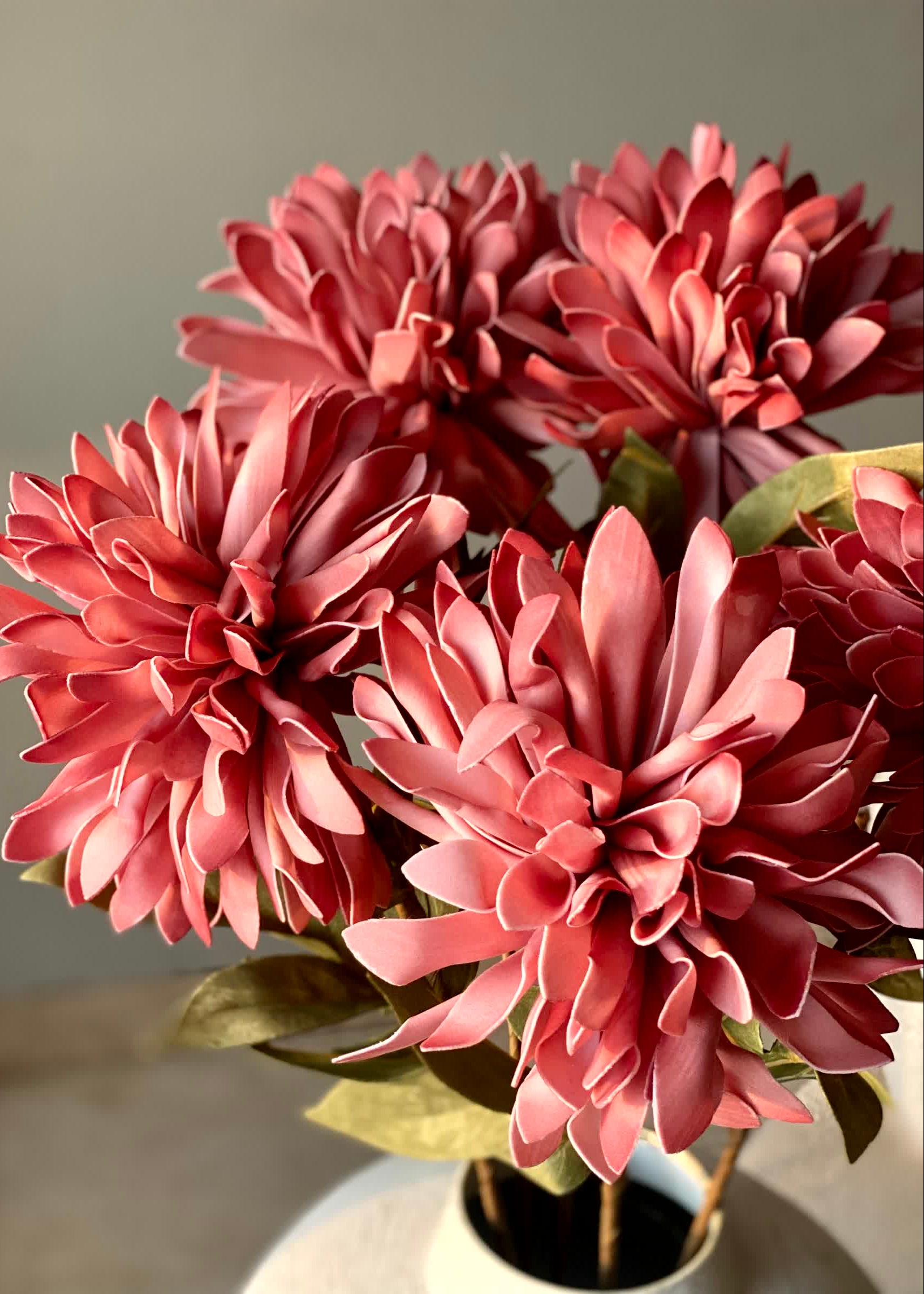 Artificial Dali Dahlia Flower Stem - Pink (One Stem)