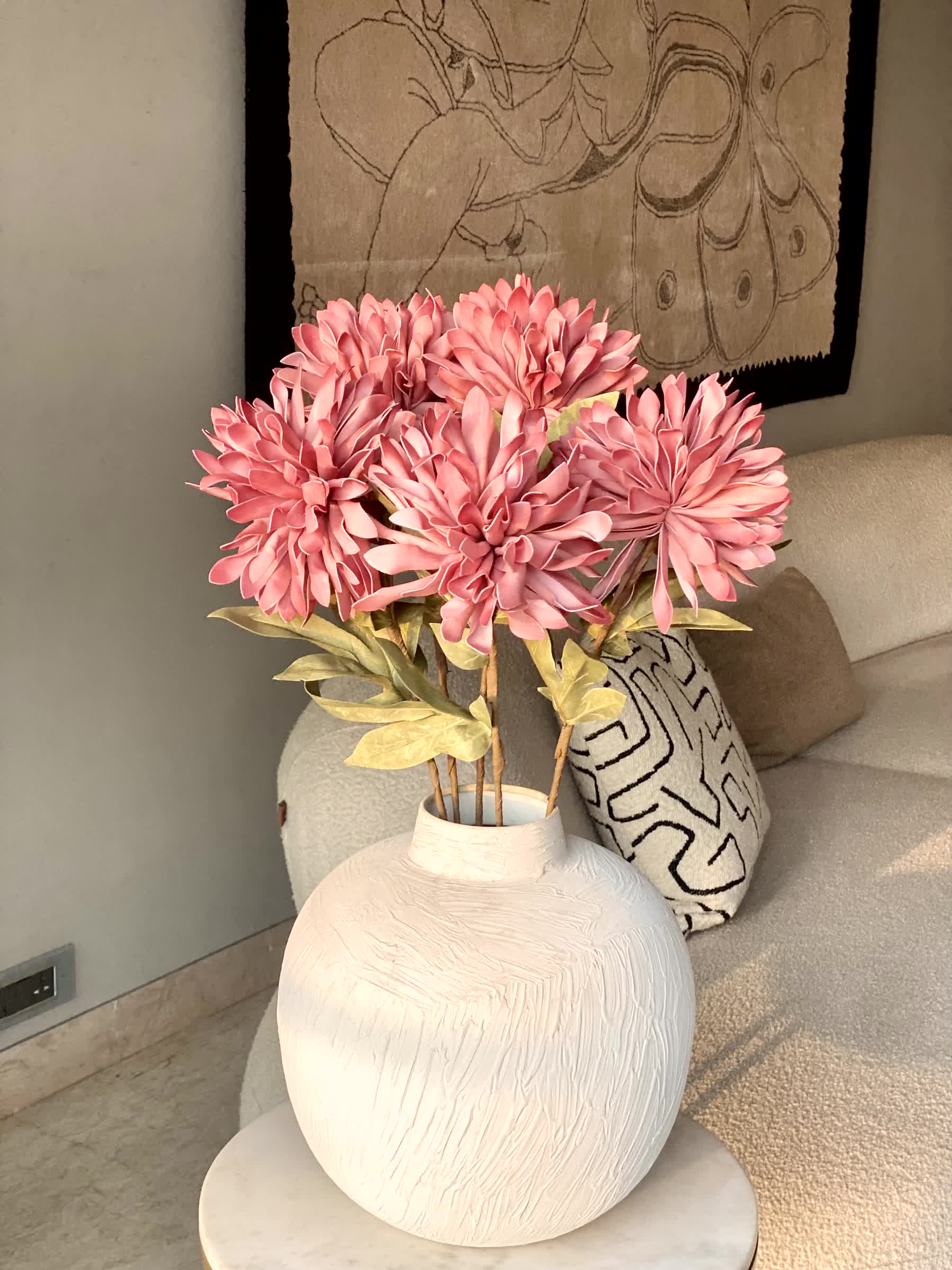 Artificial Dali Dahlia Flower Stem - Pink (One Stem)