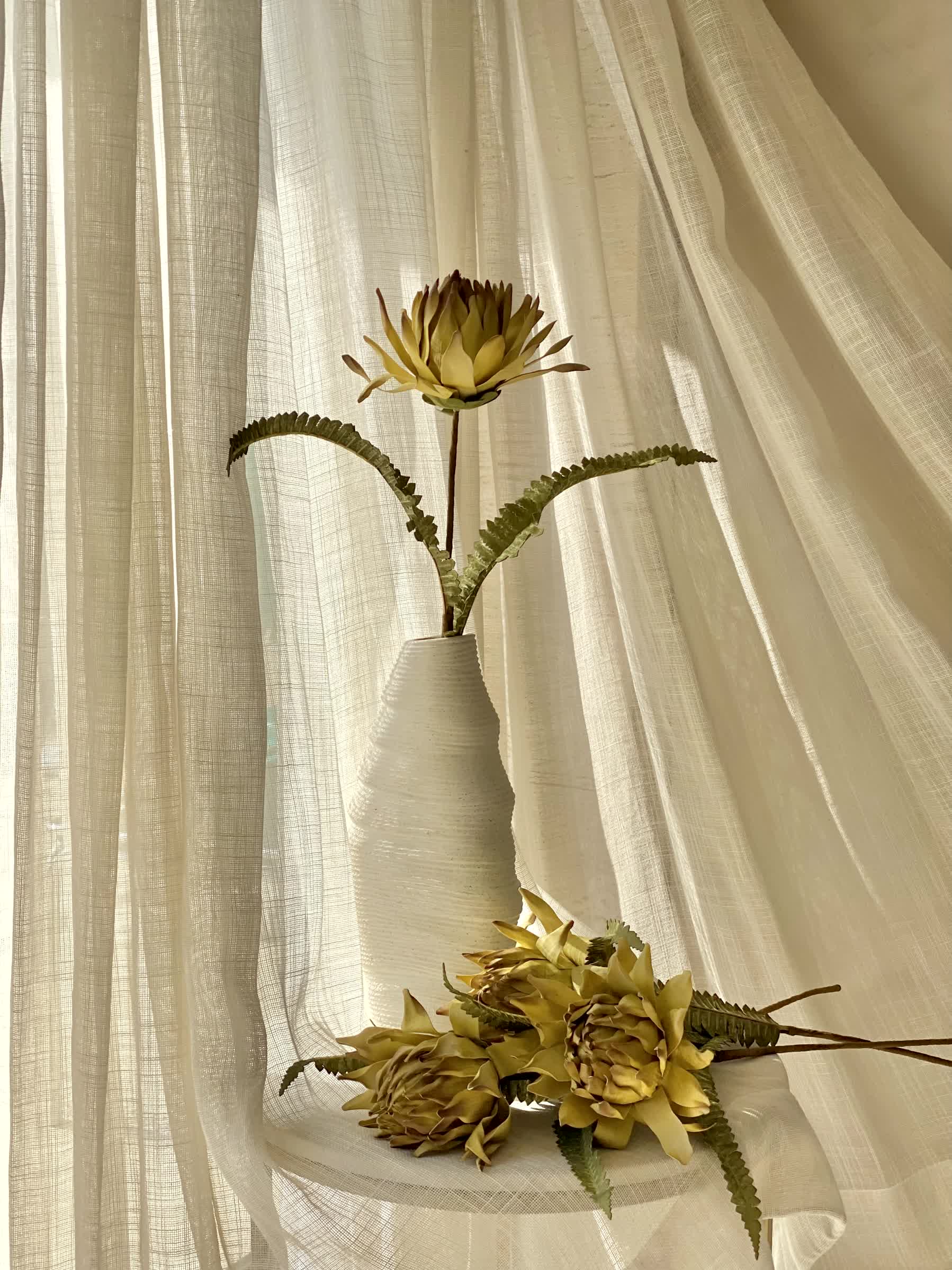 Artificial May Portea Flower Stem - Yellow (One Stem)