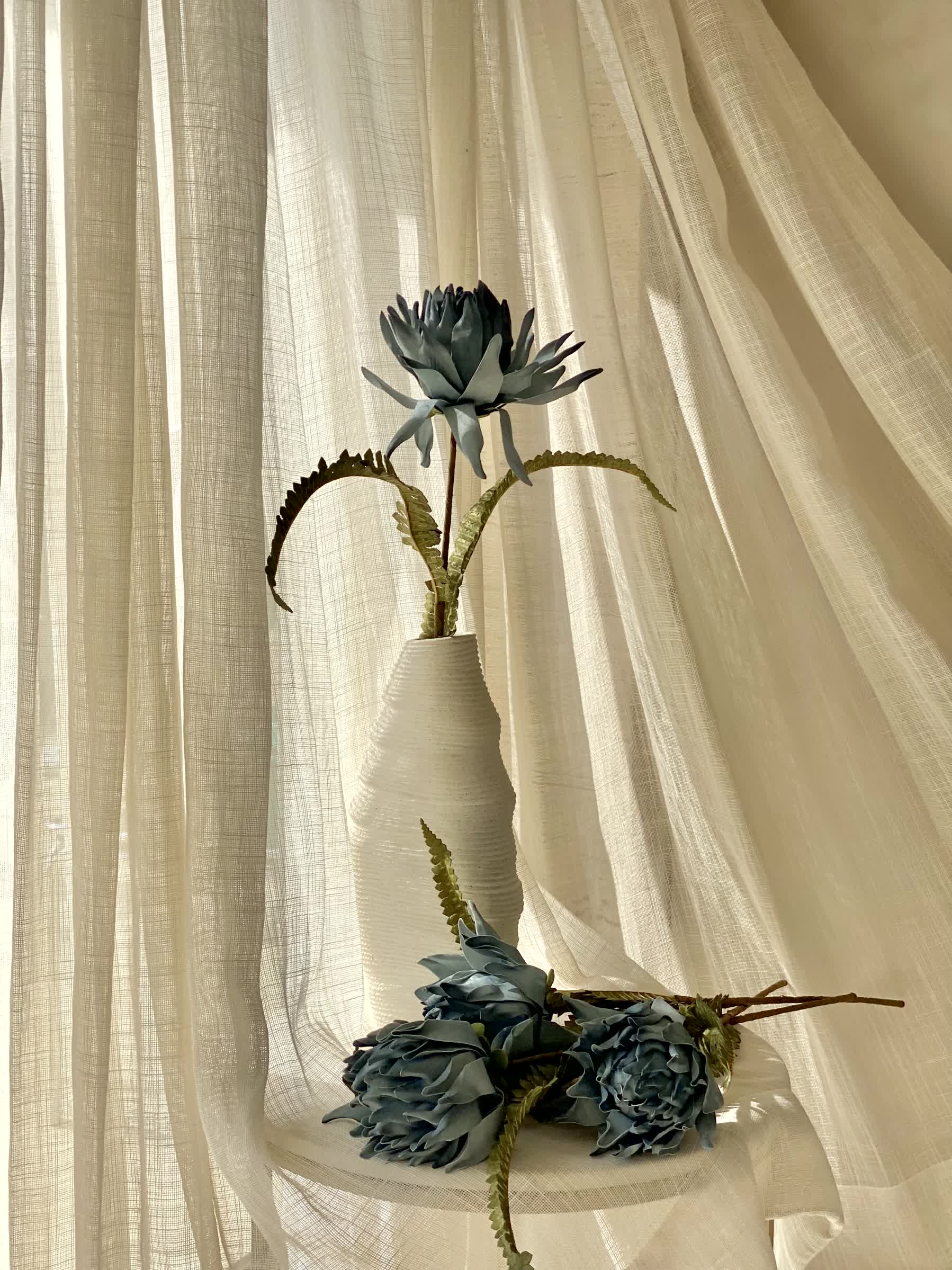 Artificial May Portea Flower Stem - Blue (One Stem)