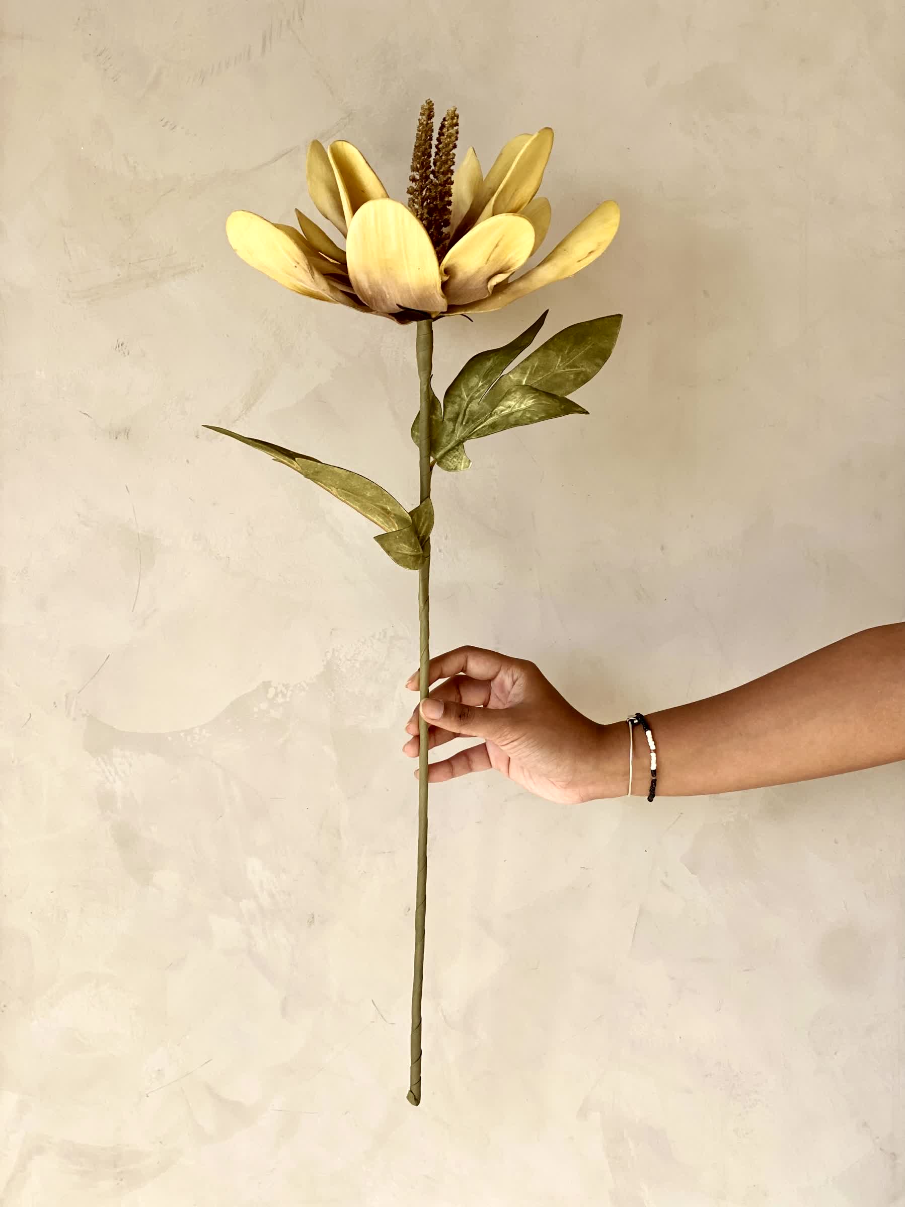 Artificial Lily Flower Stem - Yellow (One Stem)