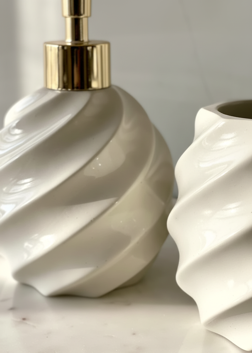 Swirl Bathroom Set - Beige