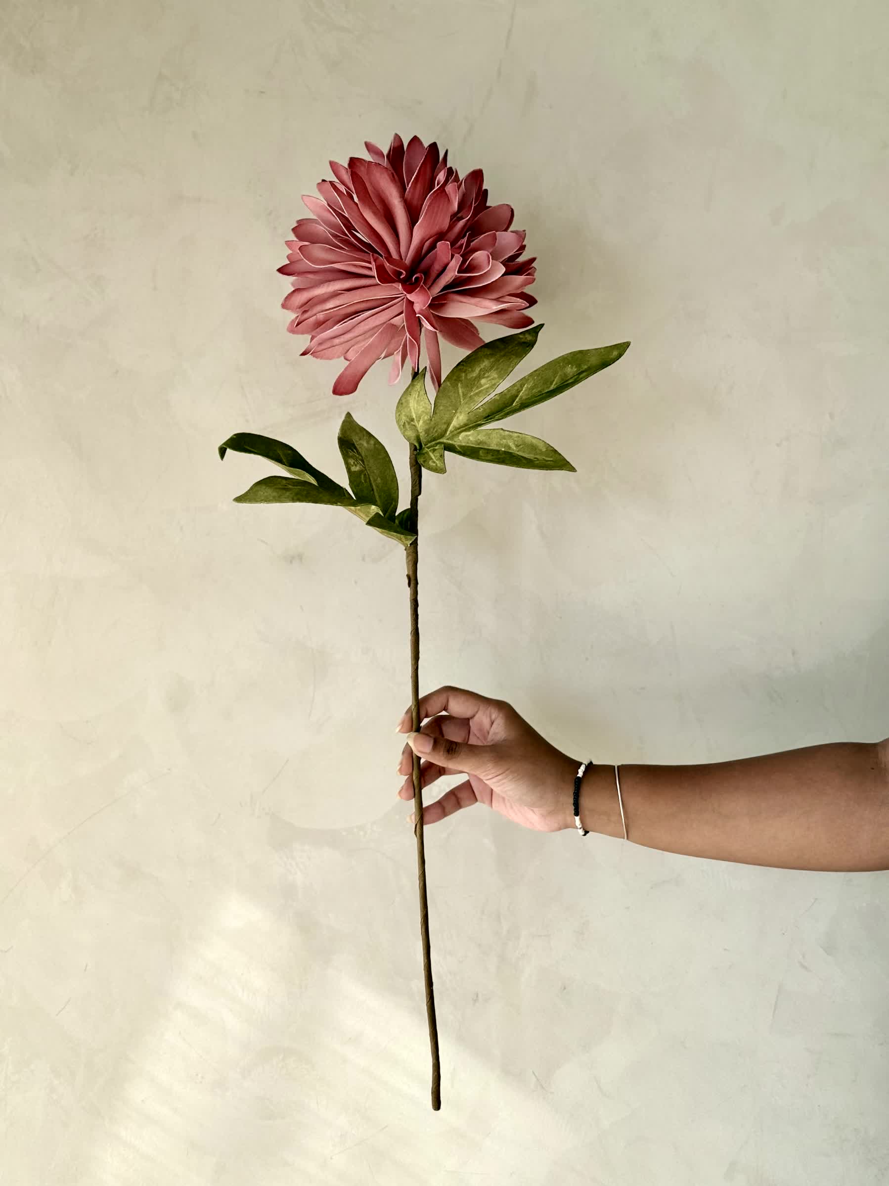 Artificial Dali Dahlia Flower Stem - Pink (One Stem)