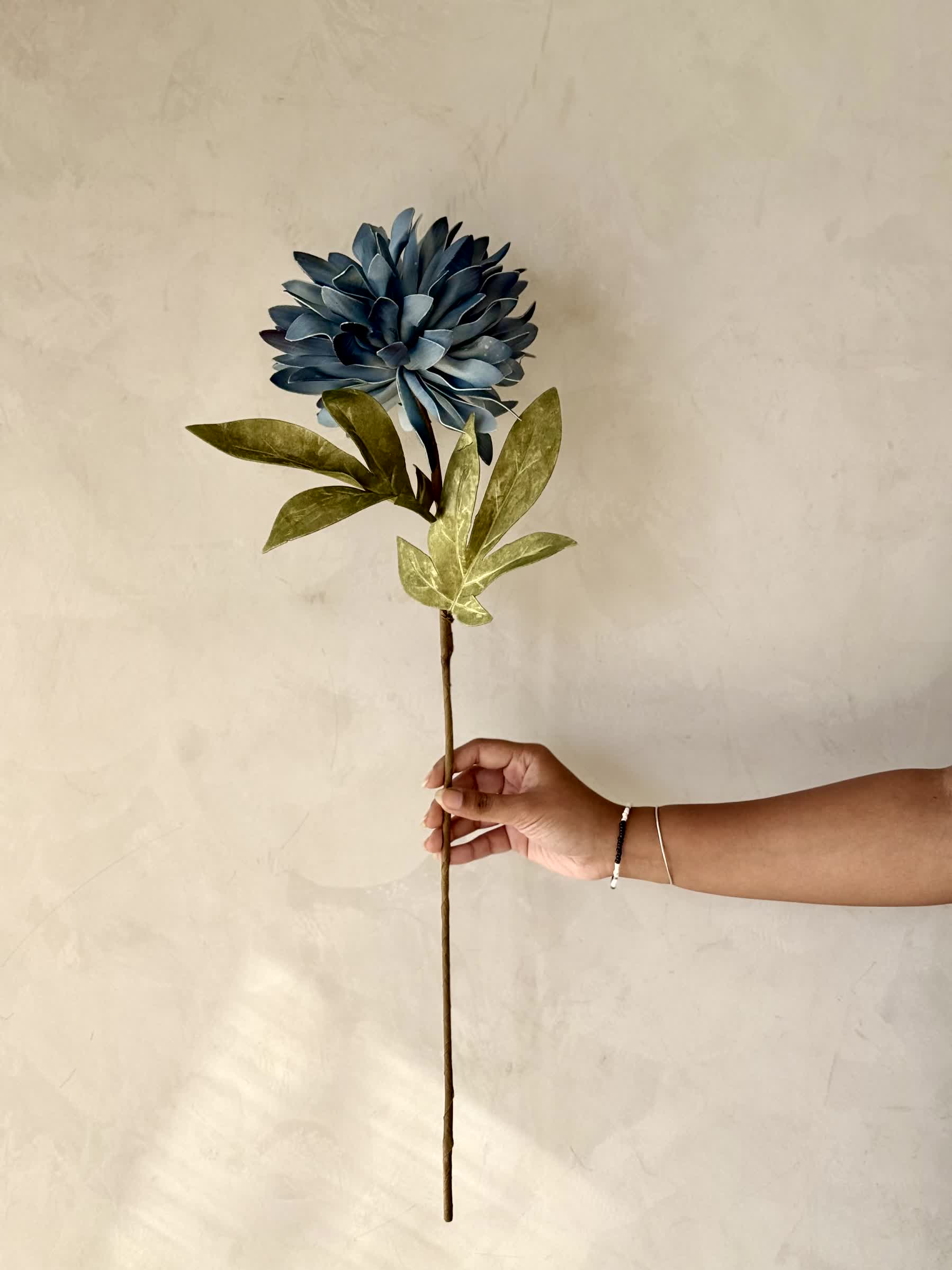Artificial Dali Dahlia Flower Stem - Blue (One Stem)