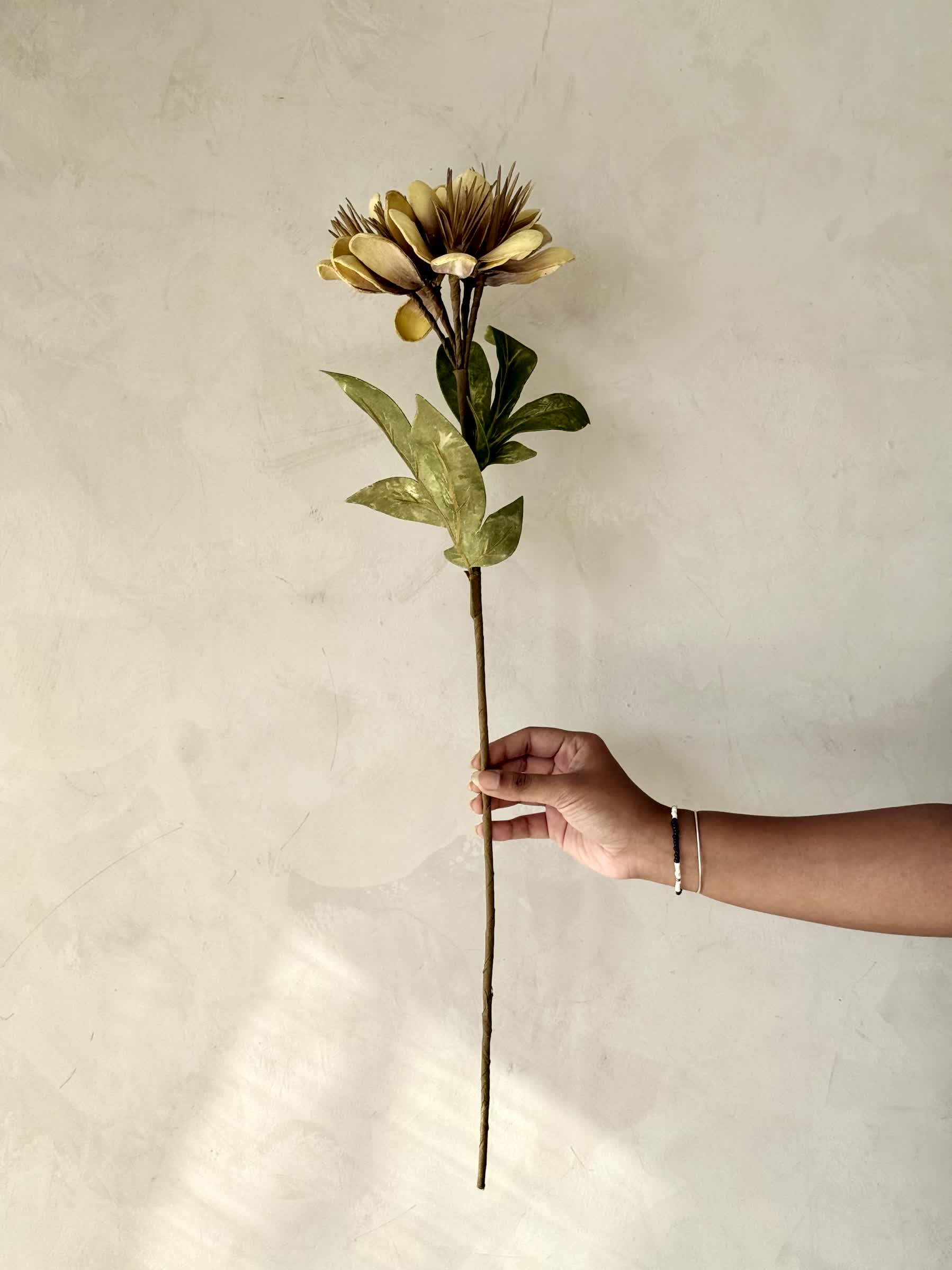 Artificial Peruvian Lily Stem - Yellow (One Stem)