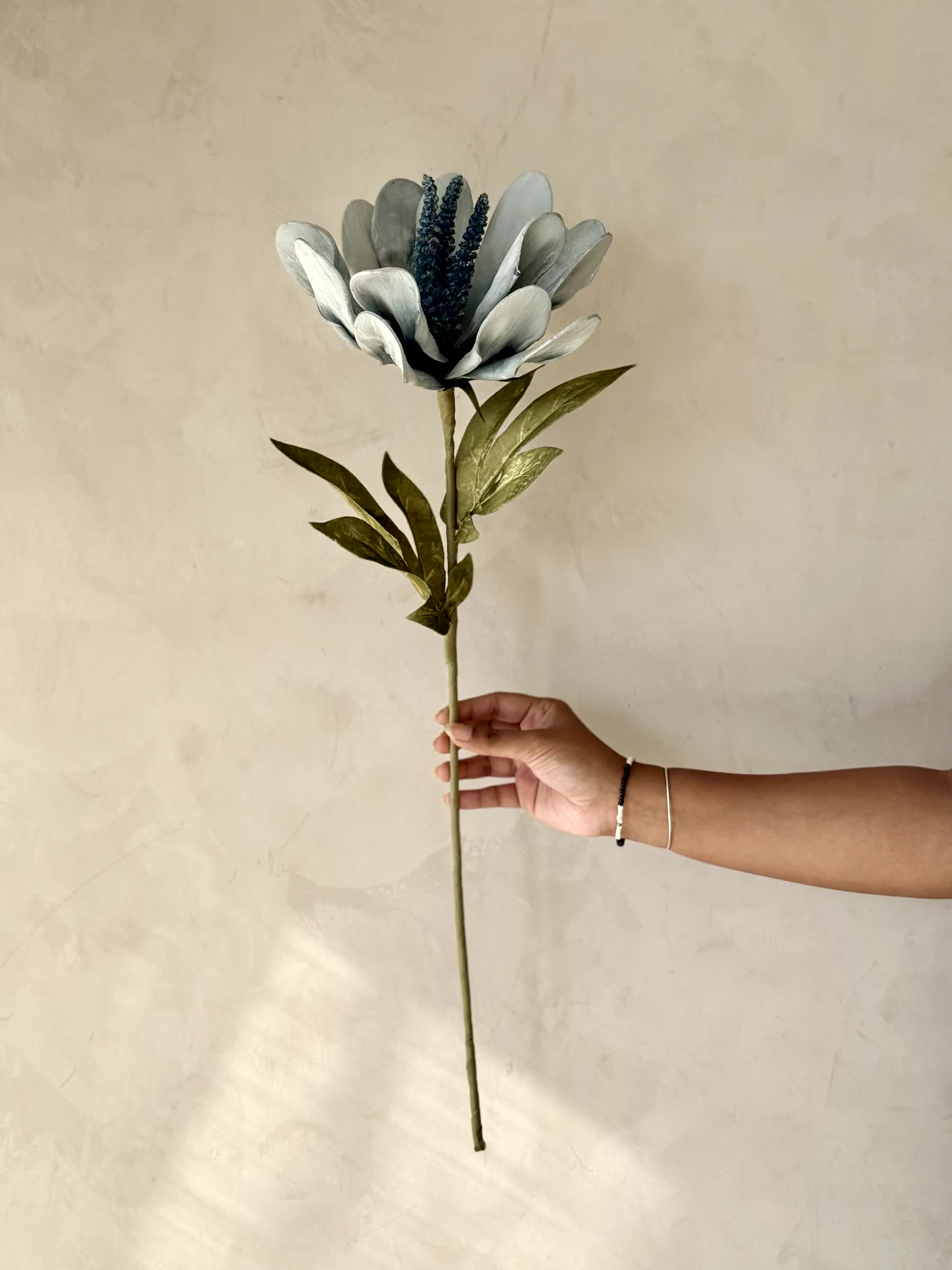 Artificial Lily Flower Stem - Blue (One Stem)
