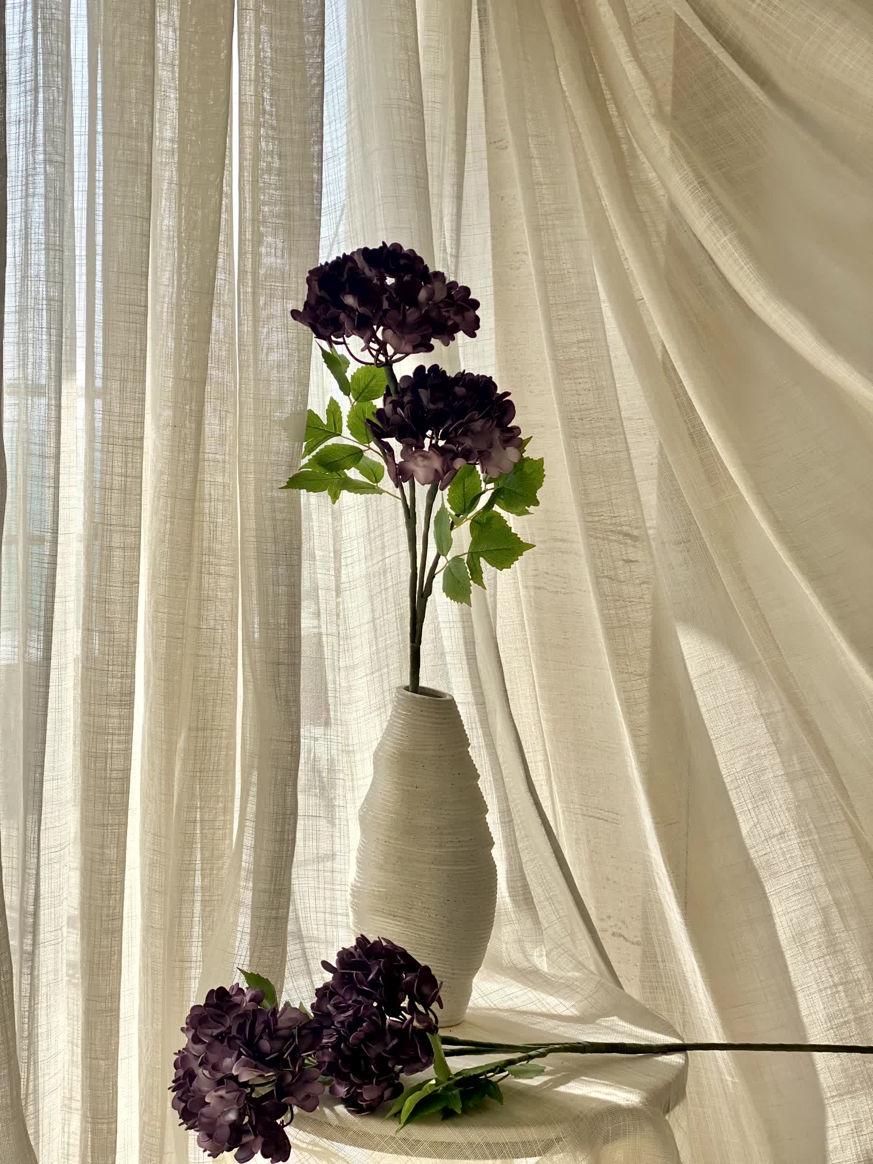 Artificial Mophead Flower Stem - Lavender Ombre (One Stem)