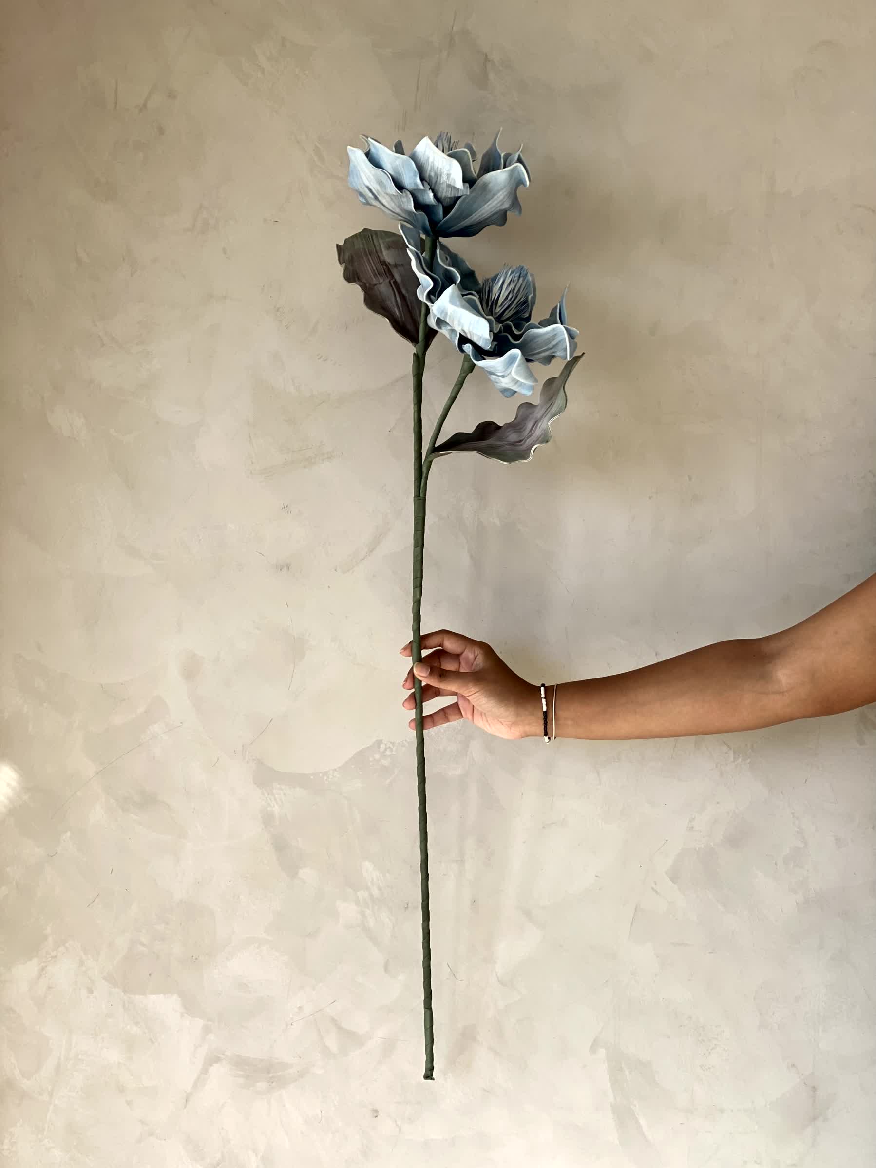 Artificial Dahlia Flower Stem - Blue Ombre (One Stem)