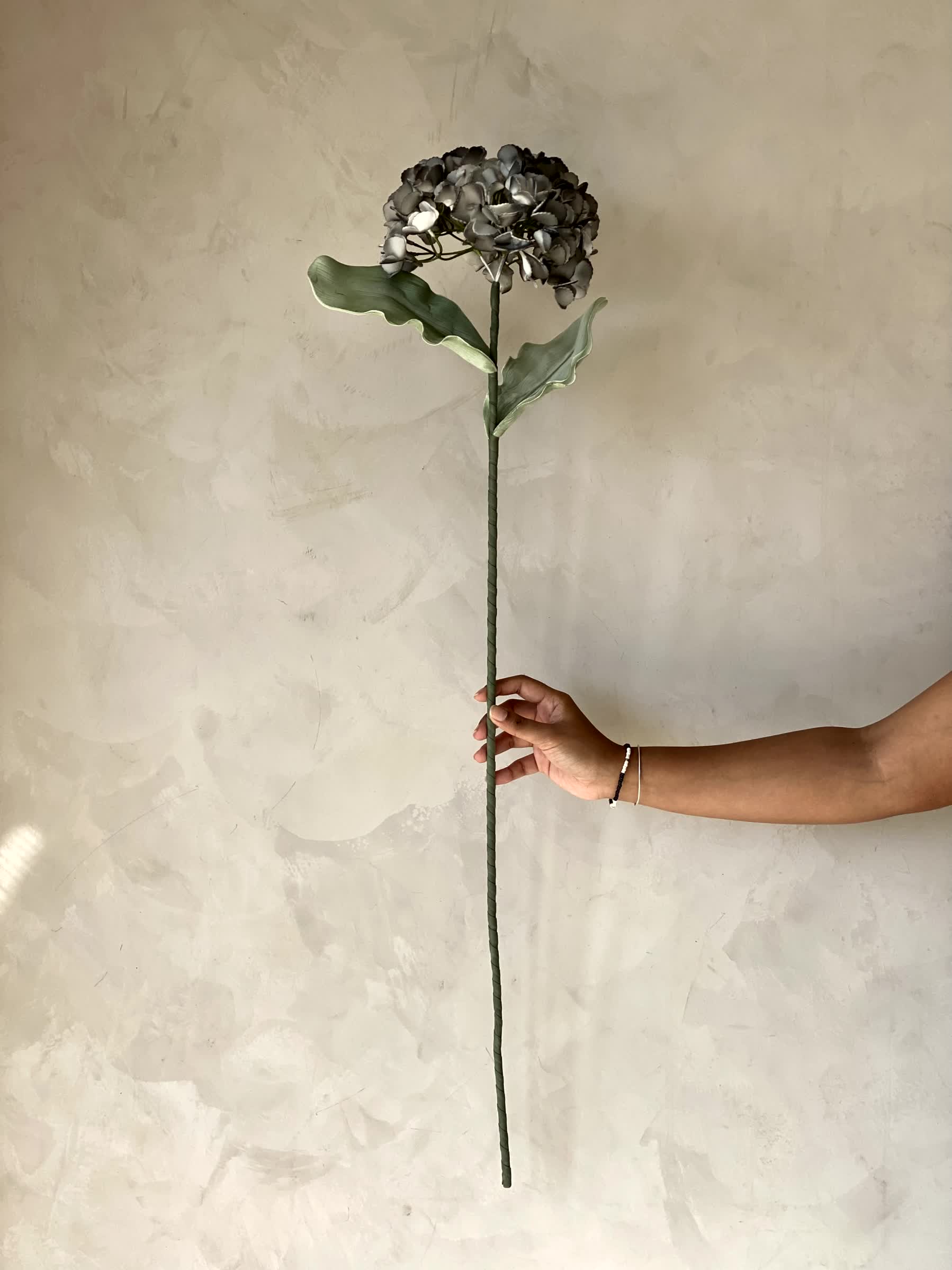 Artificial Hydrangea Flower Stem - Grey Ombre (One Stem)