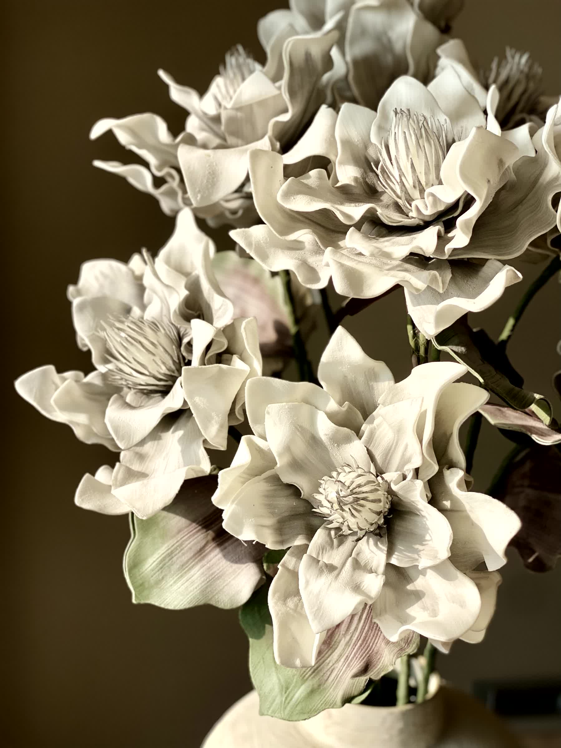 Artificial Dahlia Flower Stem - Grey Ombre (One Stem)