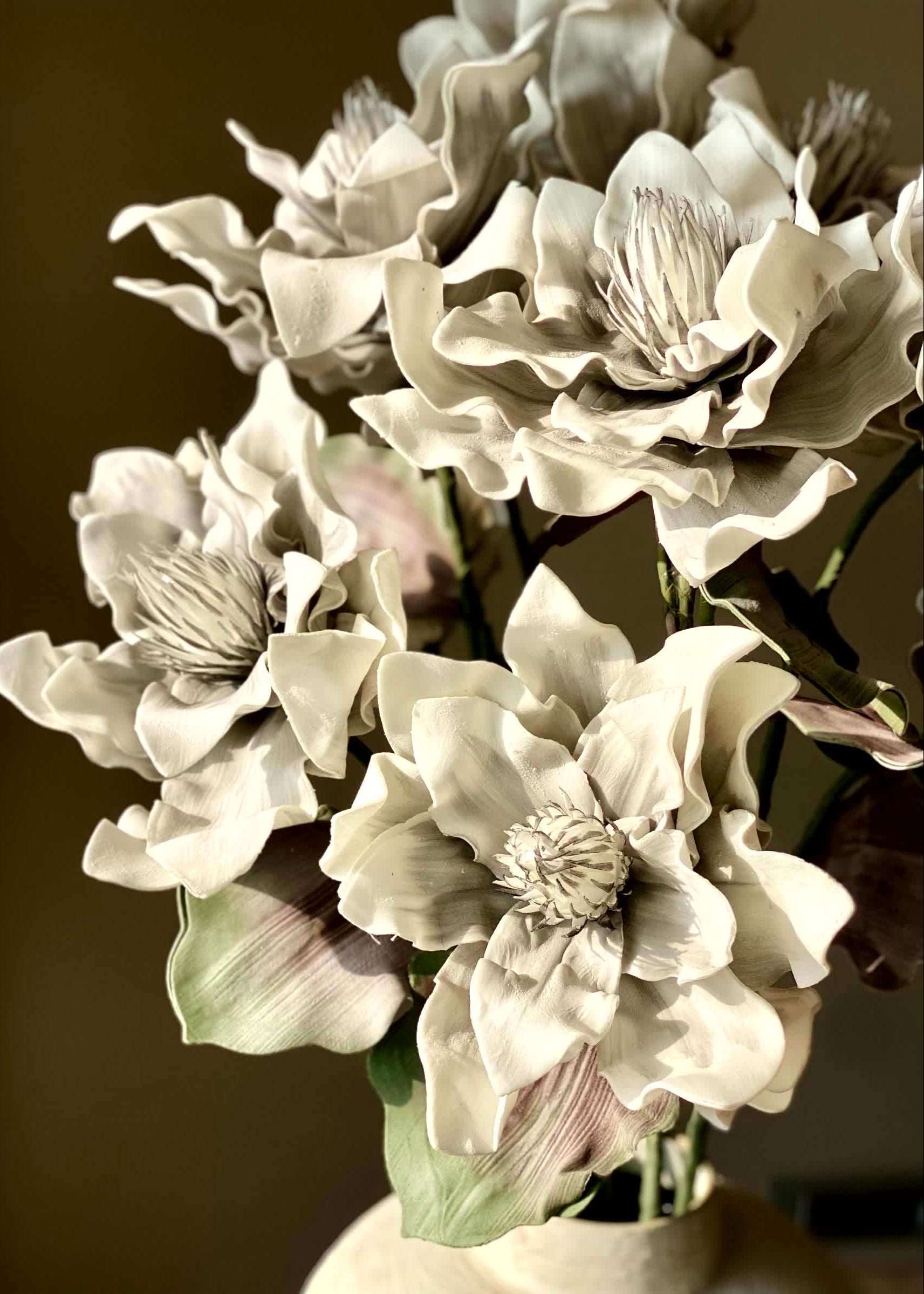 Artificial Dahlia Flower Stem - Grey Ombre (One Stem)