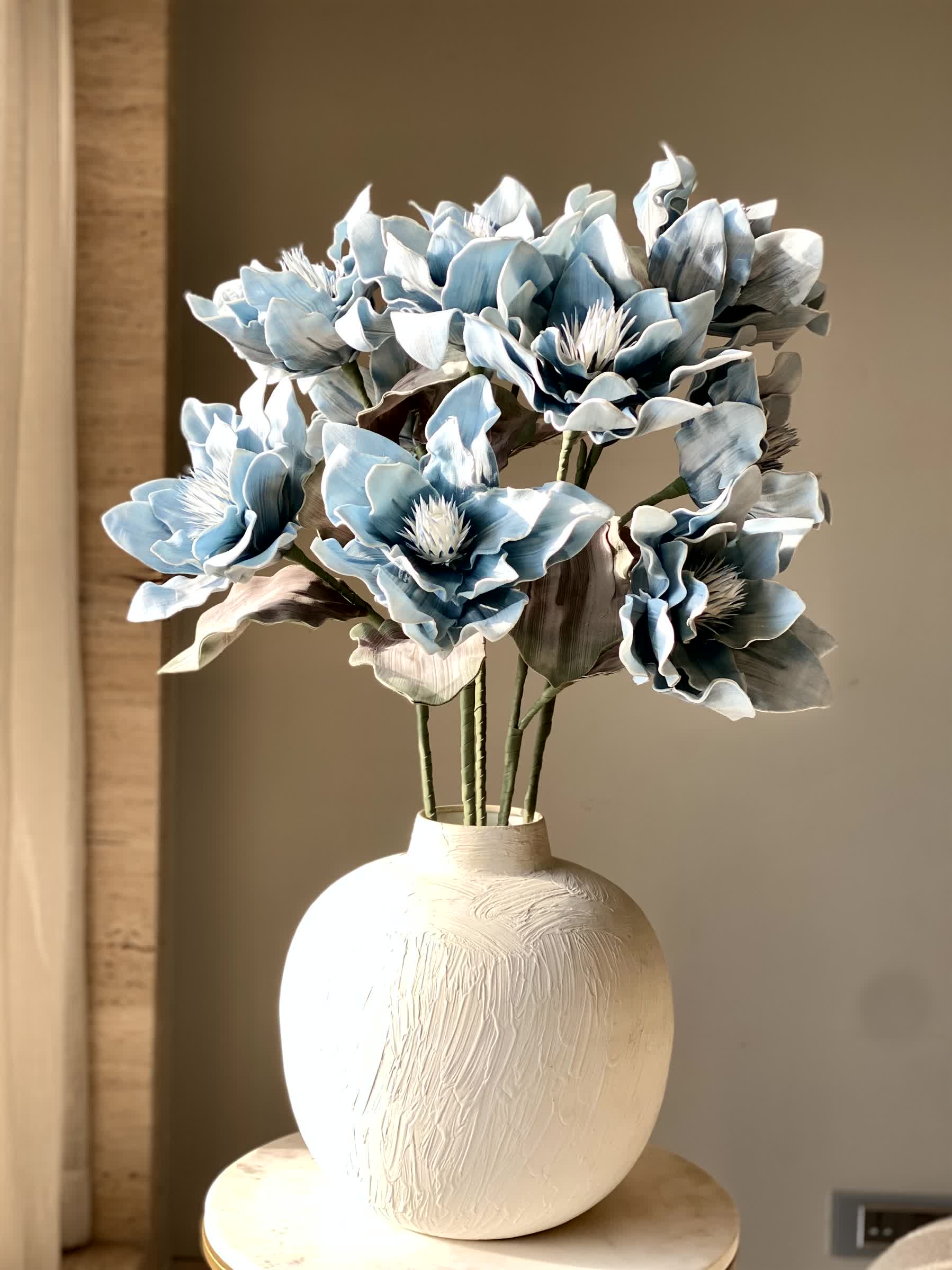 Artificial Dahlia Flower Stem - Blue Ombre (One Stem)