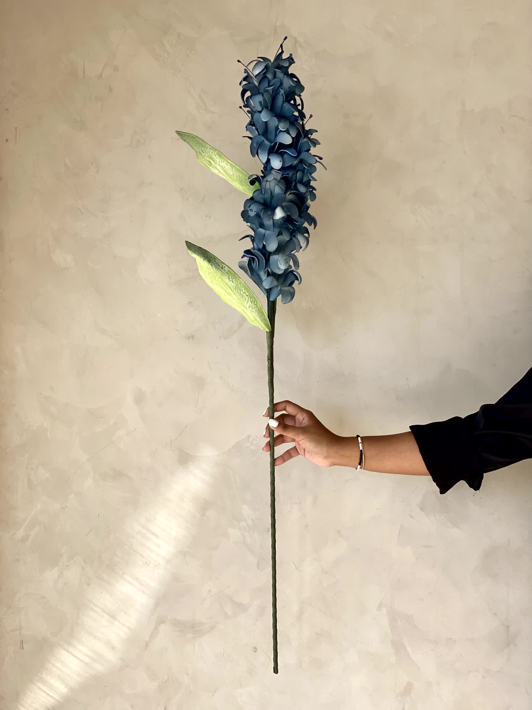 Artificial Madonna Lily Flower Stem - Blue Ombre (One Stem)