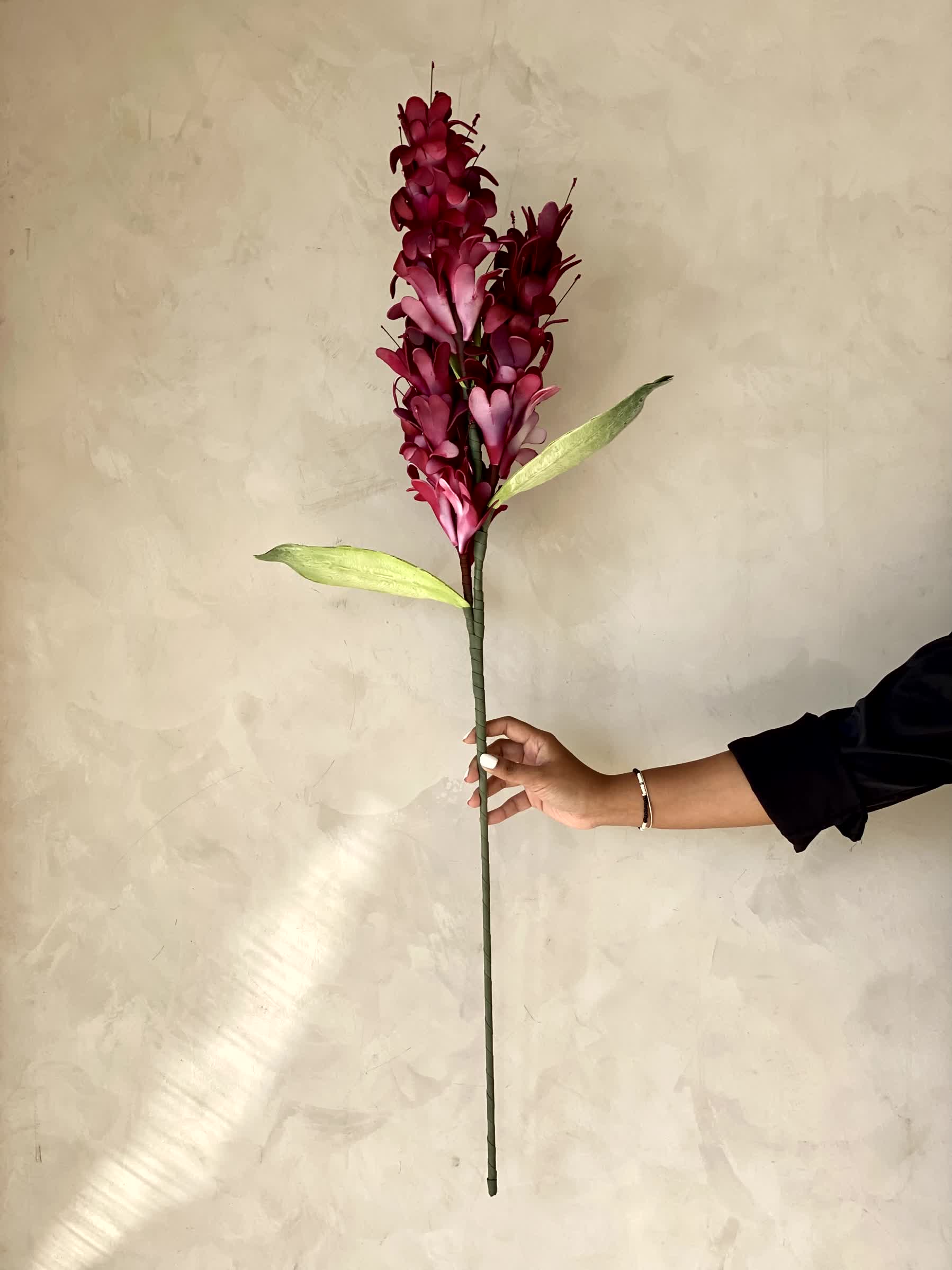 Artificial Madonna Lily Flower Stem - Fuchsia Ombre (One Stem)