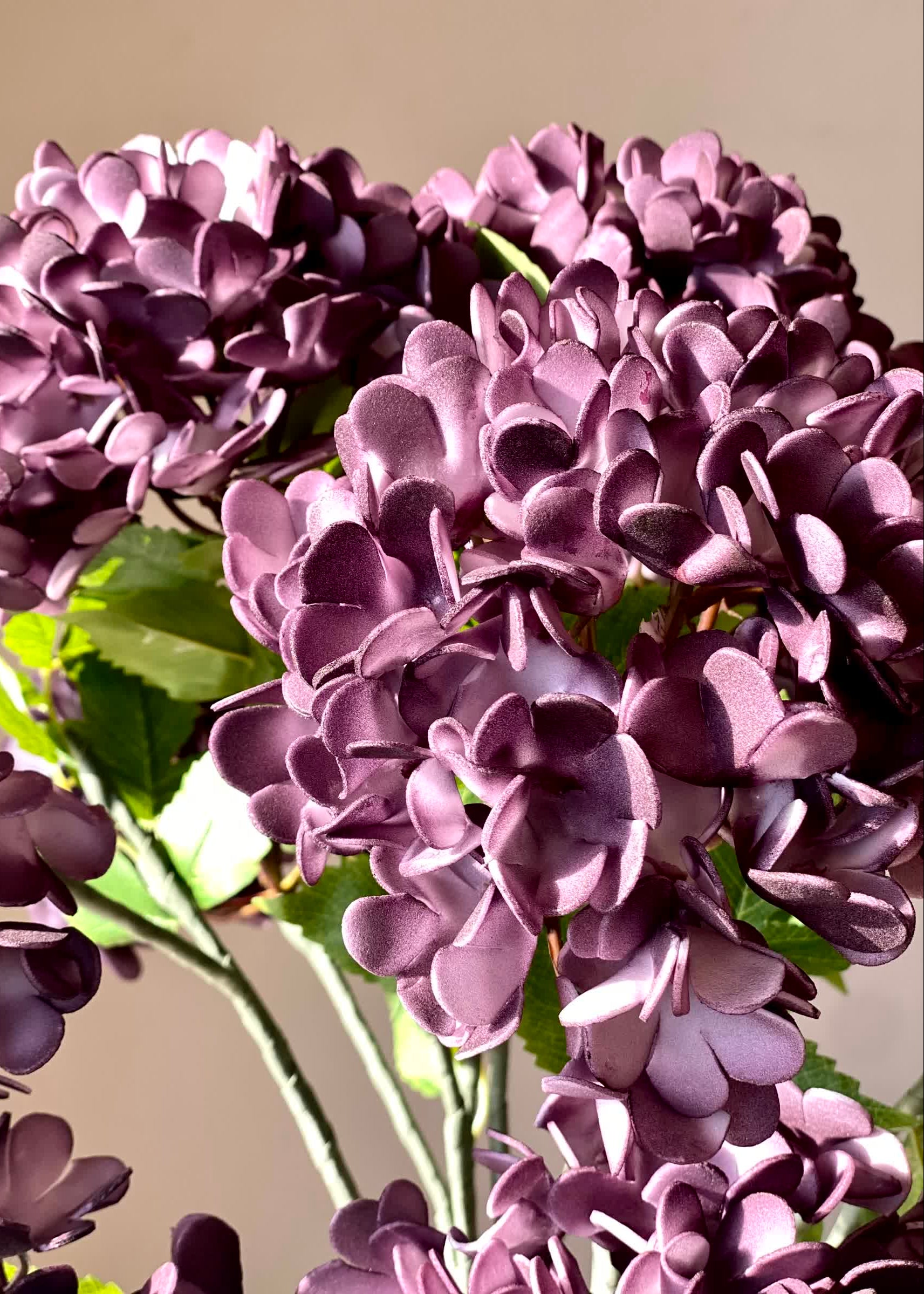 Artificial Mophead Flower Stem - Lavender Ombre (One Stem)
