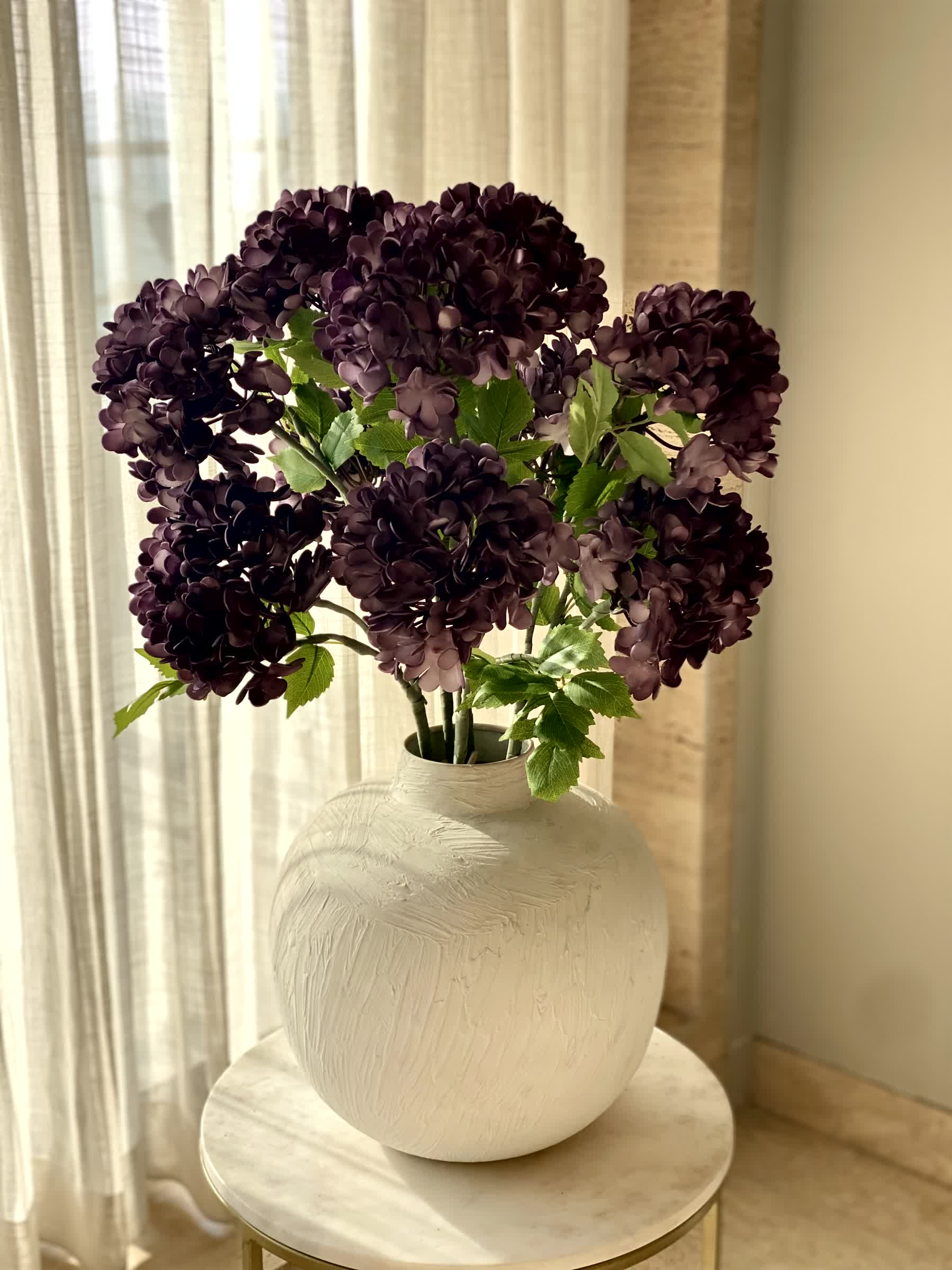 Artificial Mophead Flower Stem - Lavender Ombre (One Stem)