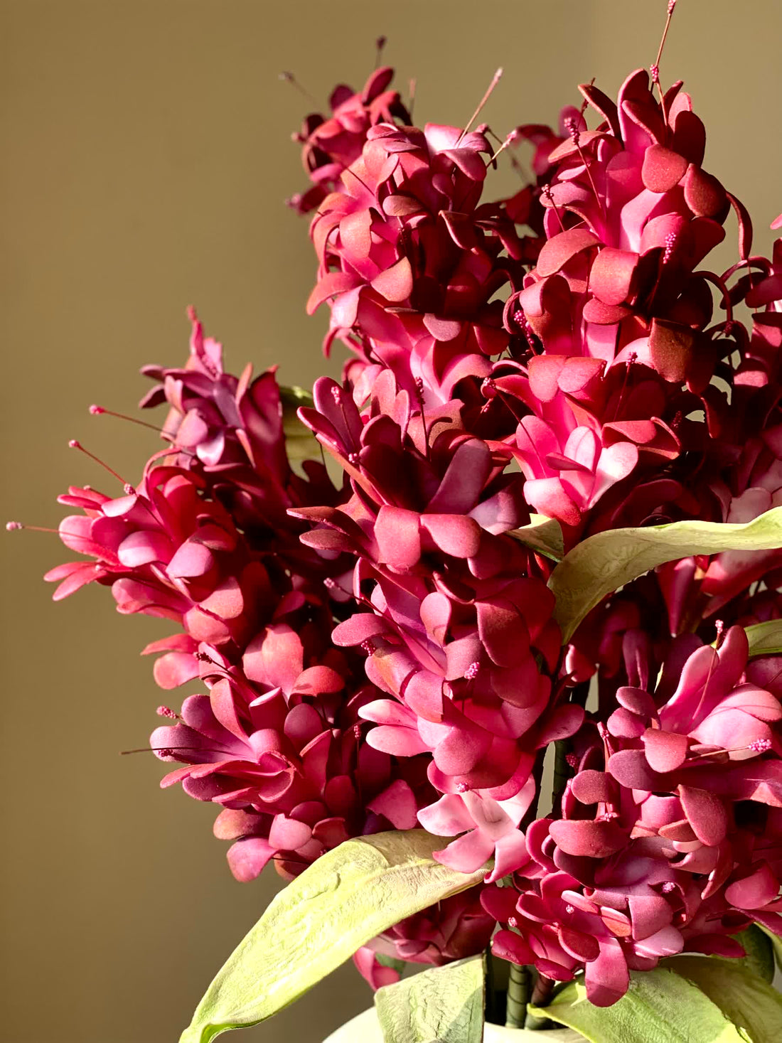Artificial Madonna Lily Flower Stem - Fuchsia Ombre (One Stem)