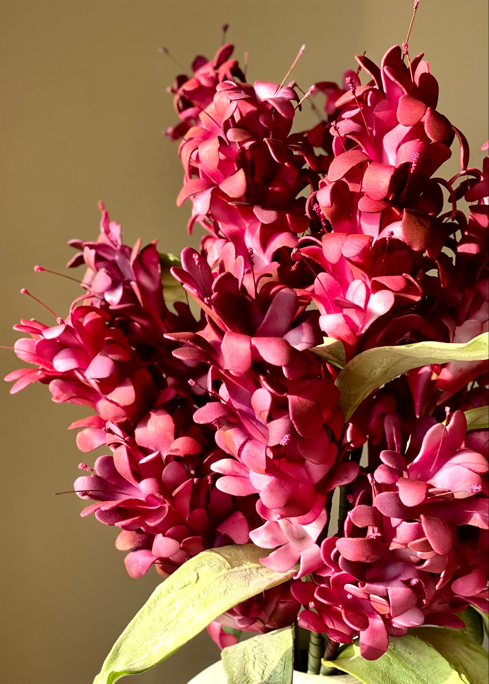 Artificial Madonna Lily Flower Stem - Fuchsia Ombre (One Stem)