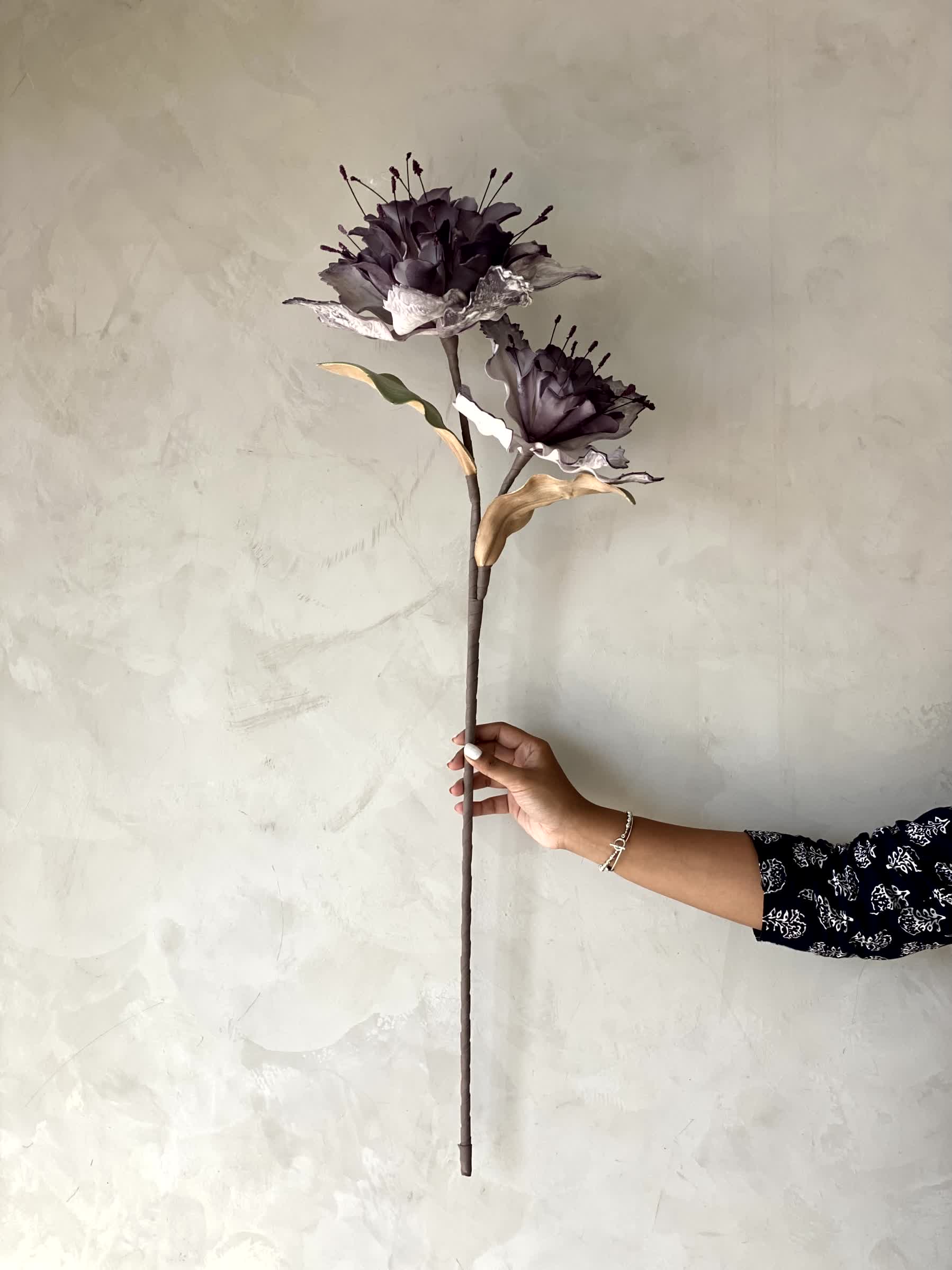 Artificial Rose Bay Flower Stem - Lavender Ombre (One Stem)