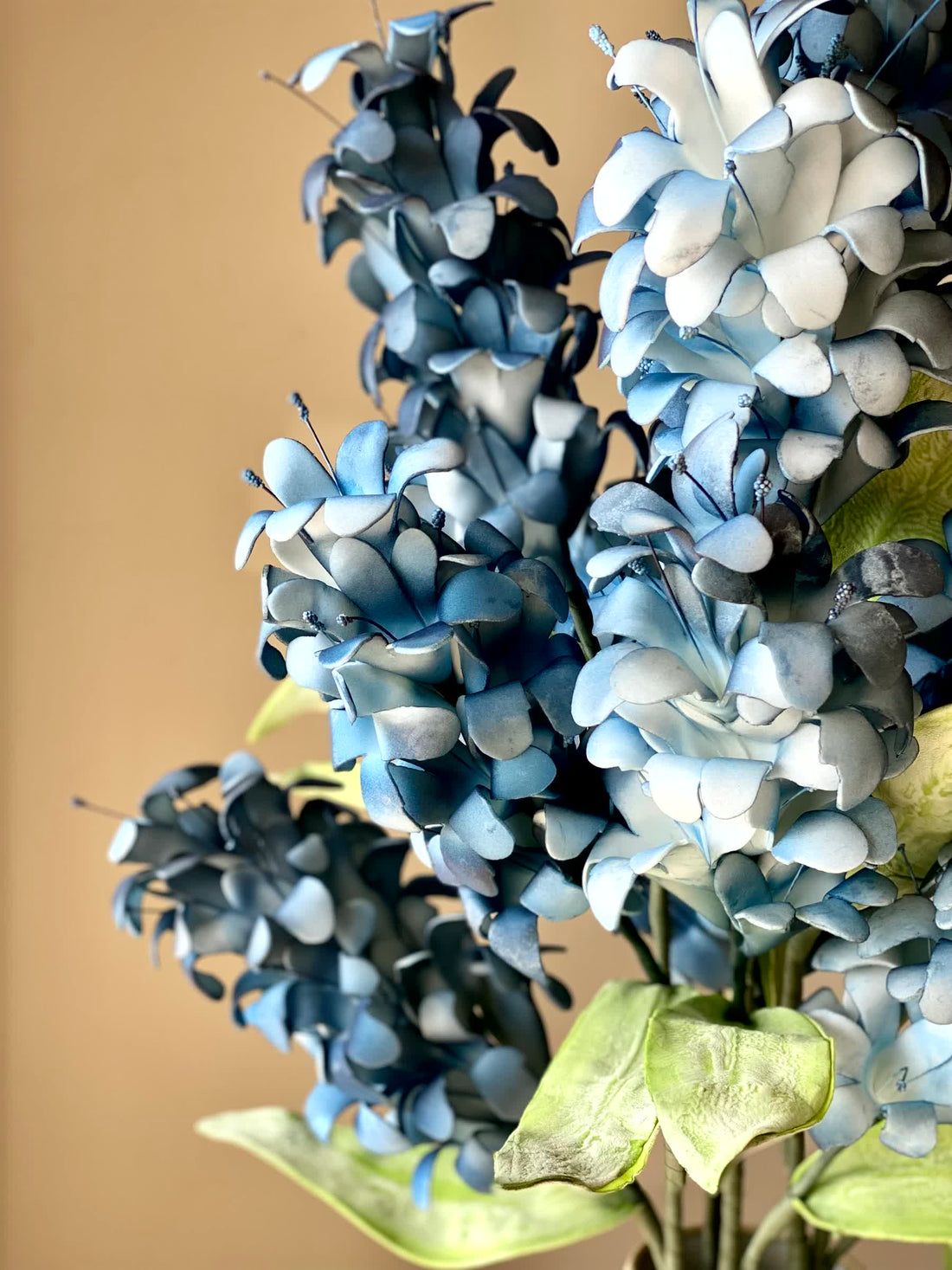 Artificial Madonna Lily Flower Stem - Blue Ombre (One Stem)