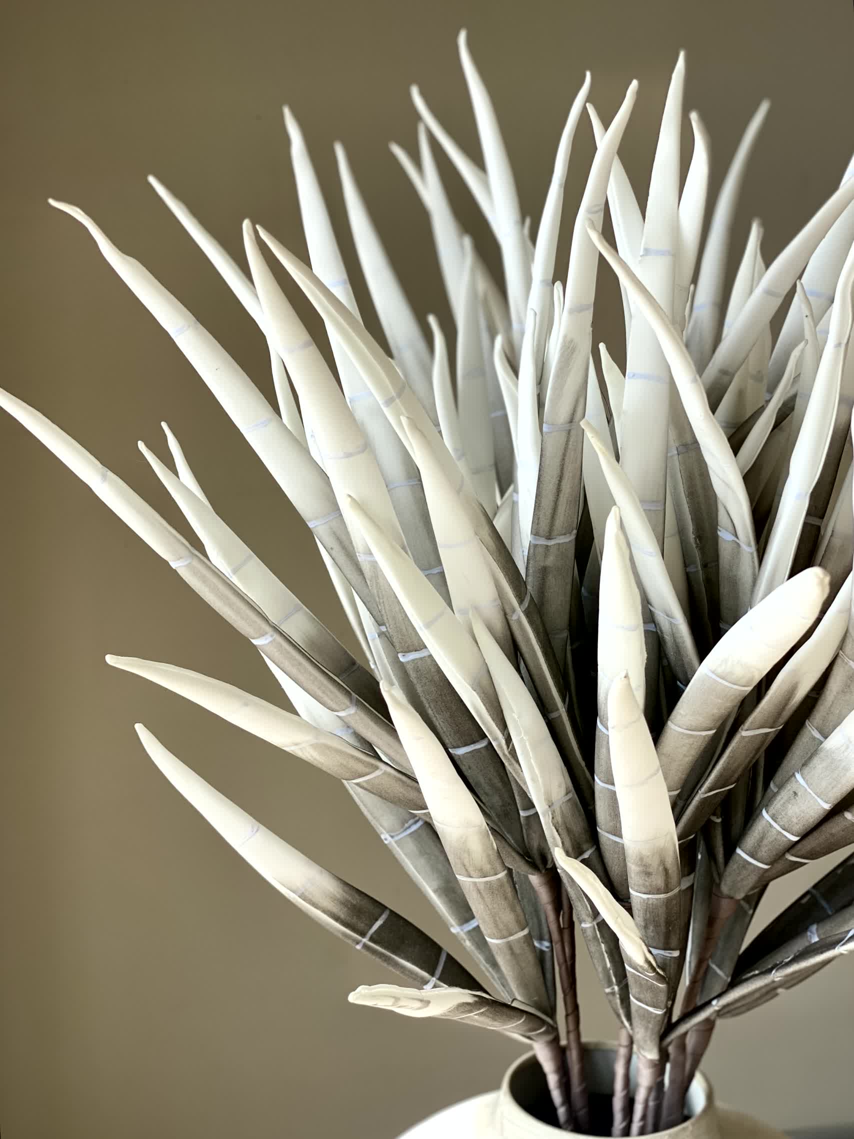 Artificial Bamboo Stalks - Grey Ombre (One Stem)