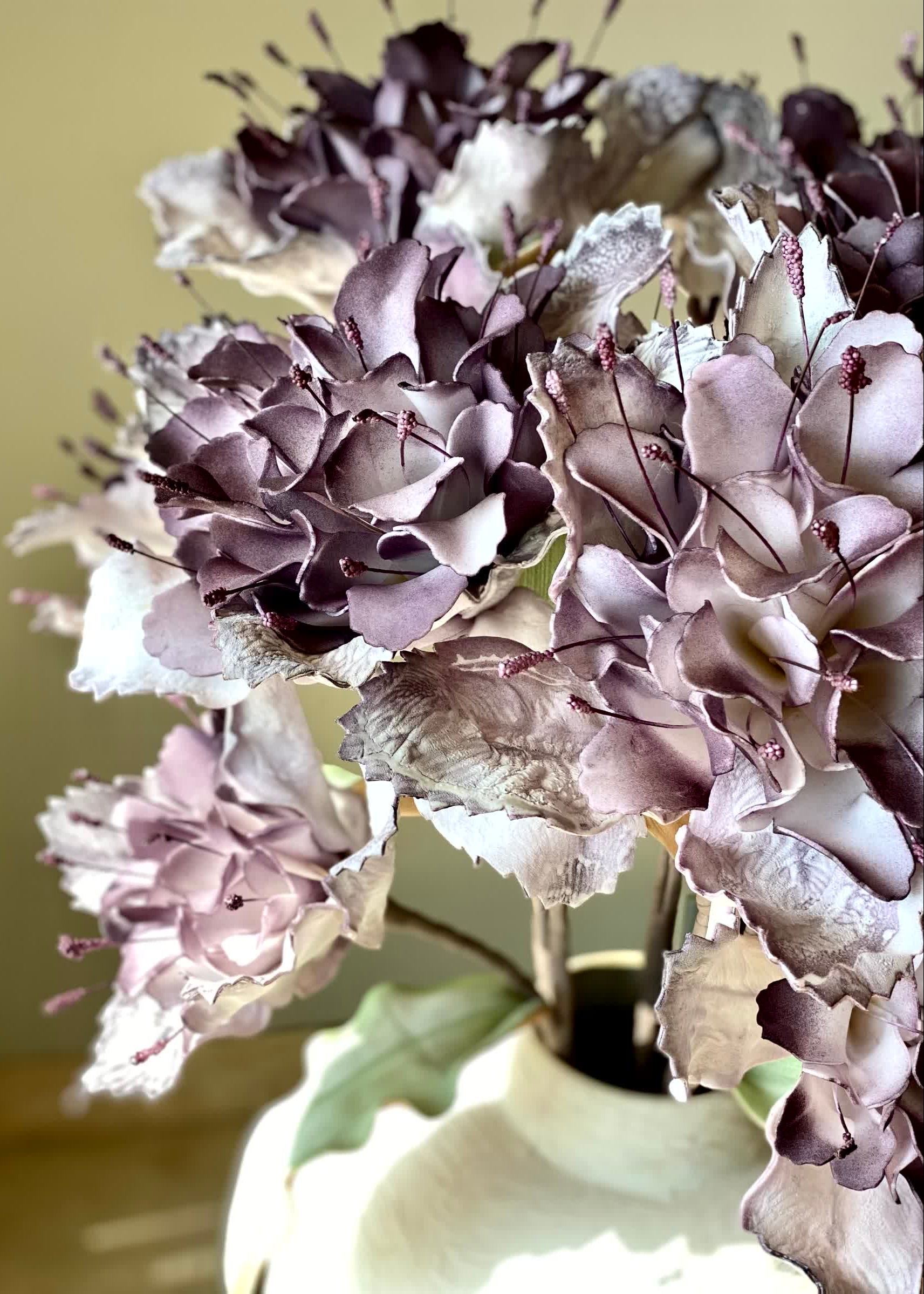 Artificial Rose Bay Flower Stem - Lavender Ombre (One Stem)