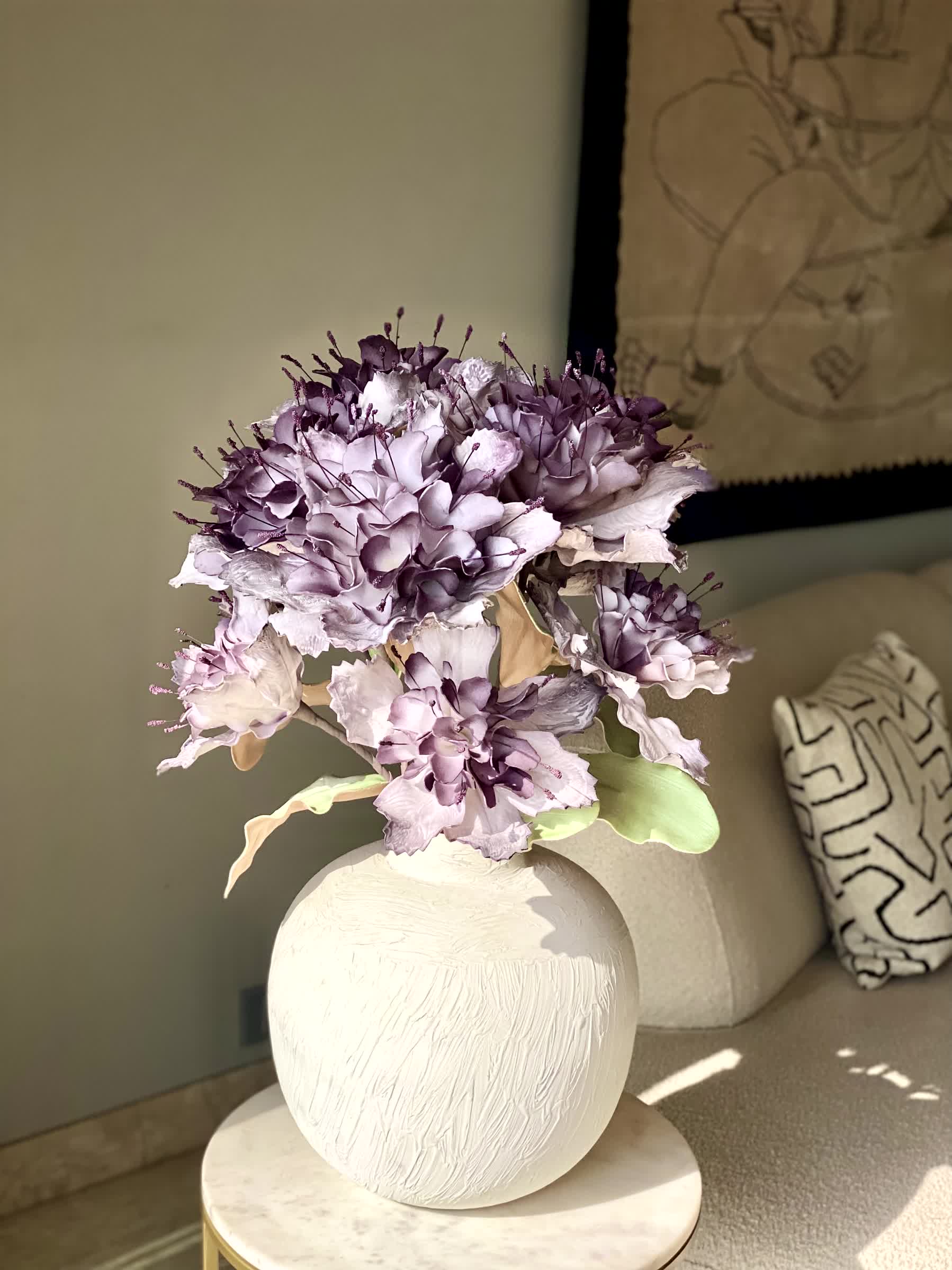 Artificial Rose Bay Flower Stem - Lavender Ombre (One Stem)